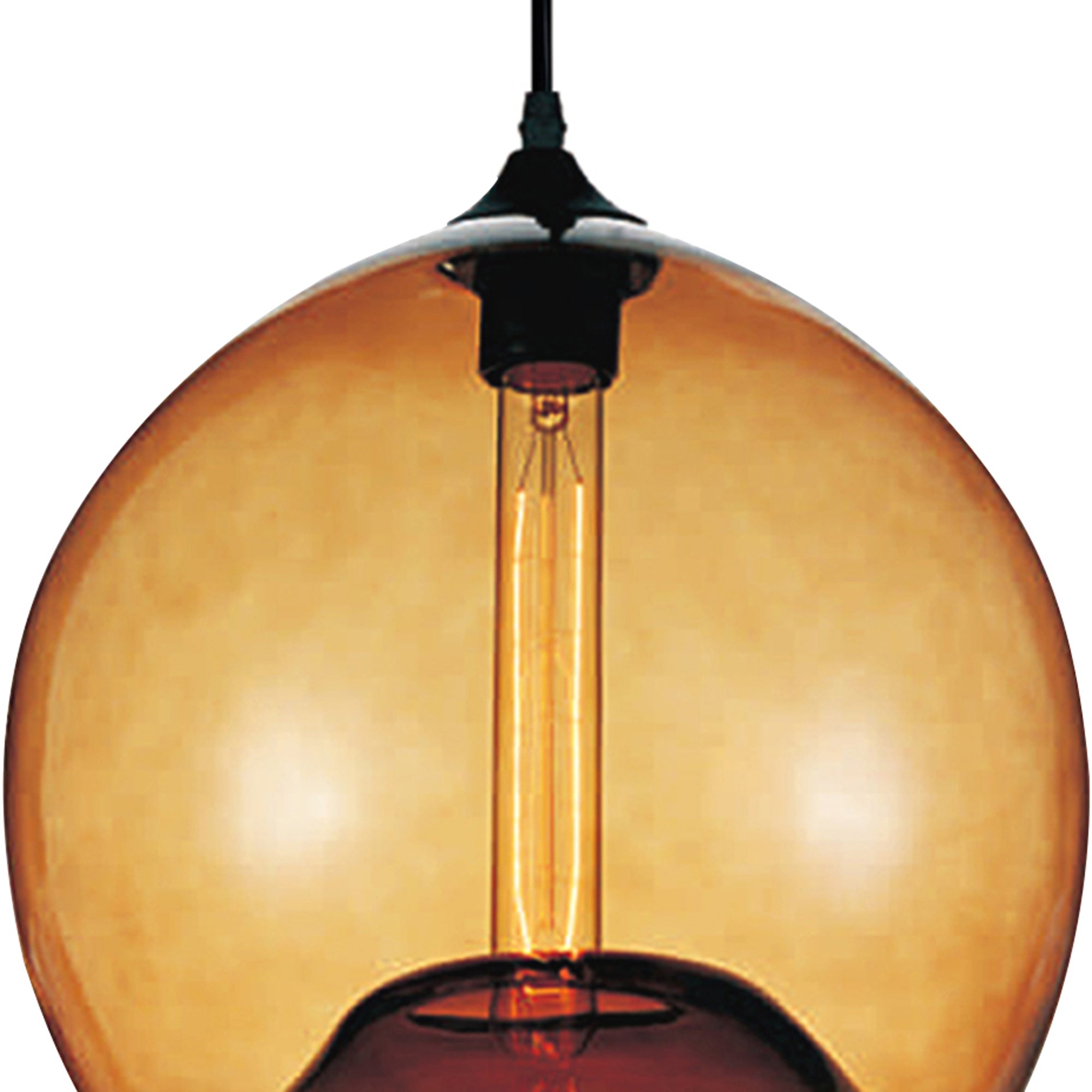 Glass 1 Light 12in Amber Down Mini Pendant - CWI Lighting