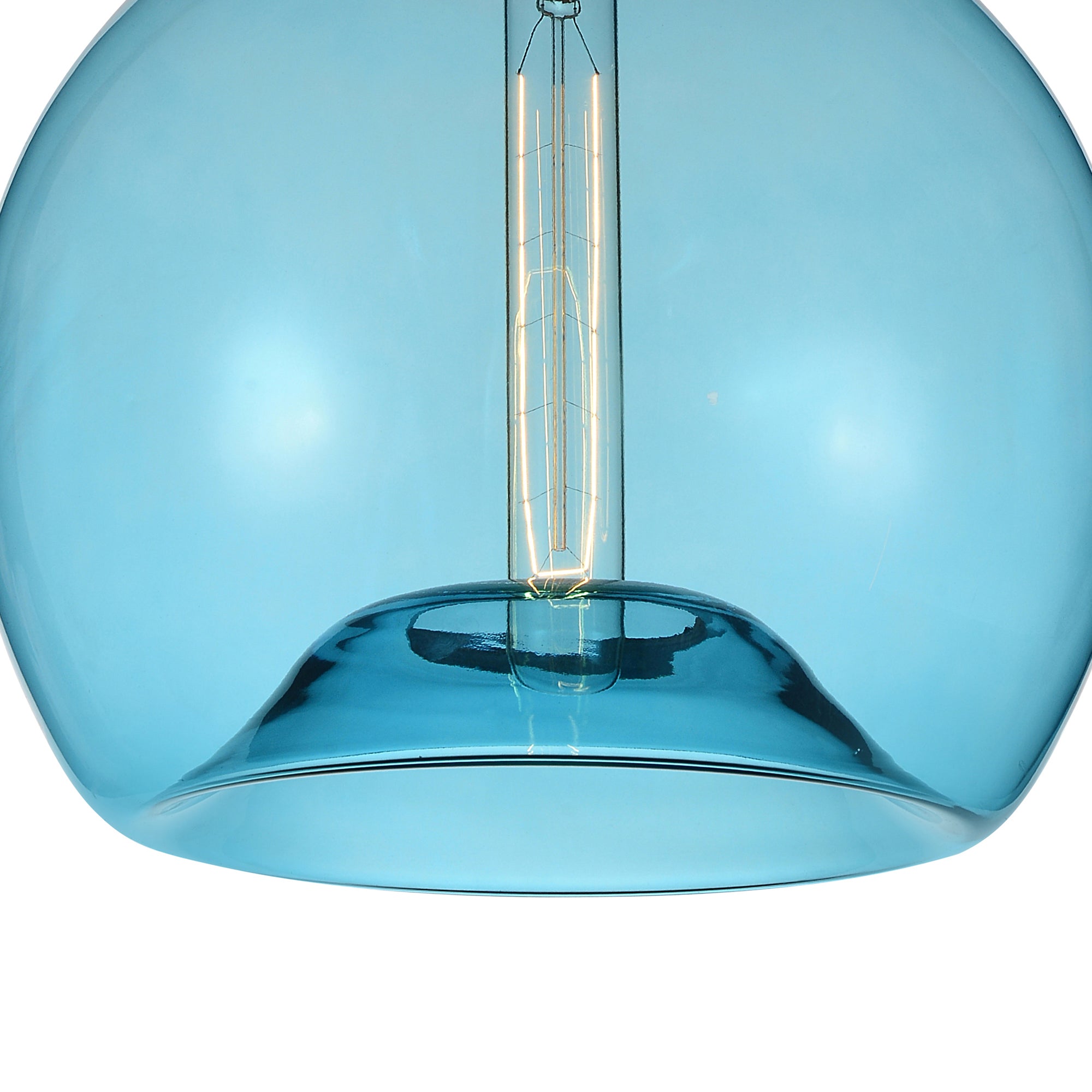Glass 1 Light 12in Blue Down Mini Pendant - CWI Lighting