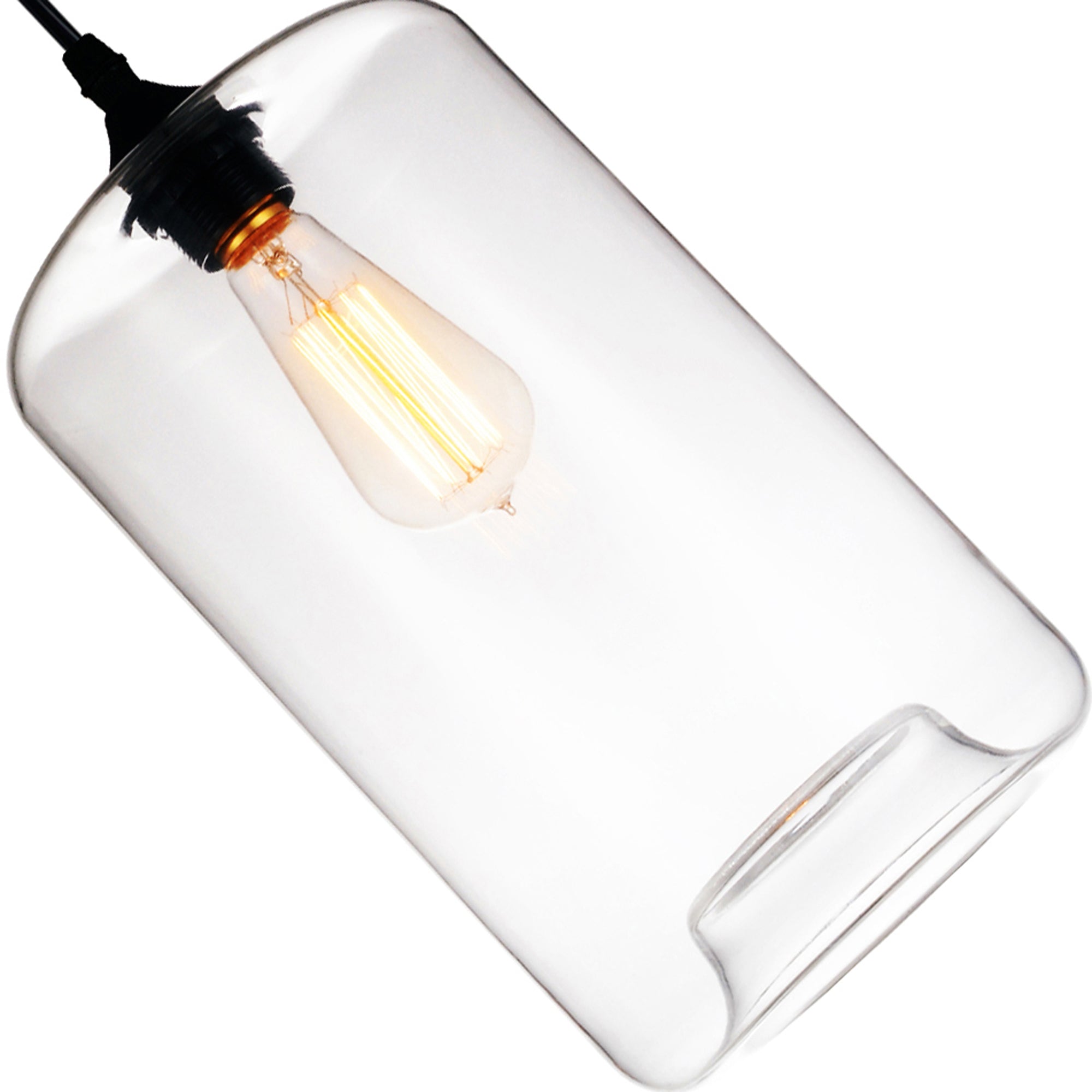Glass 1 Light 7in Clear Down Mini Pendant - CWI Lighting