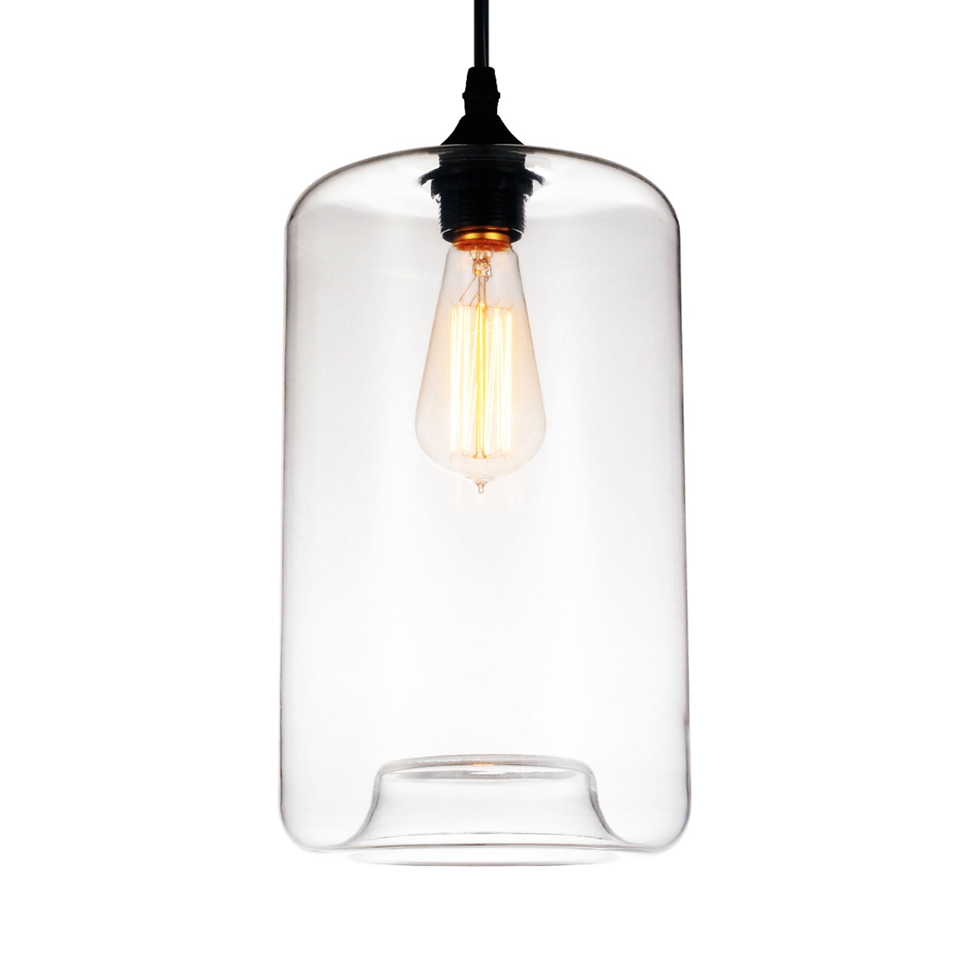 Glass 1 Light 7in Clear Down Mini Pendant - CWI Lighting