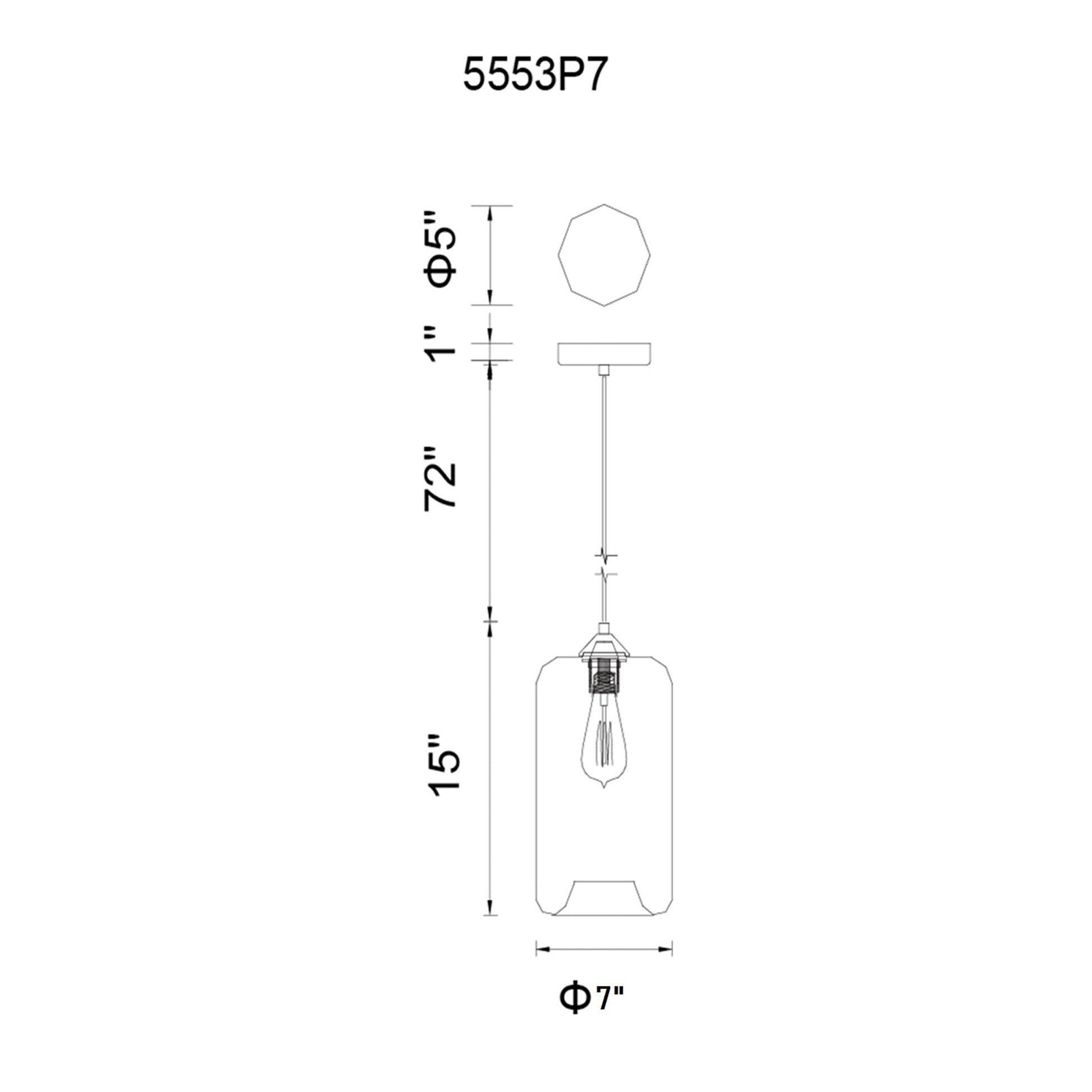 Glass 1 Light 7in Clear Down Mini Pendant - CWI Lighting