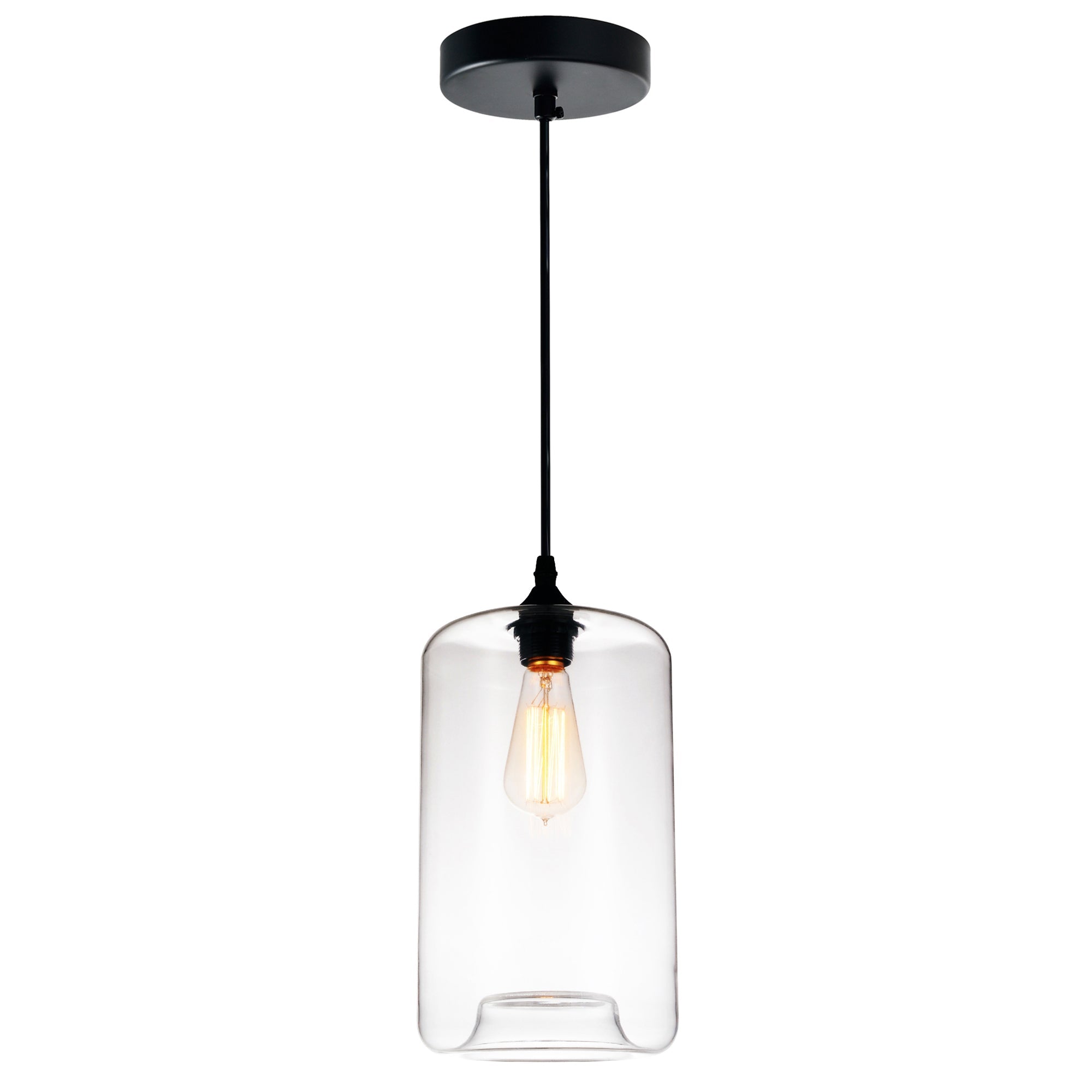 Glass 1 Light 7in Clear Down Mini Pendant - CWI Lighting