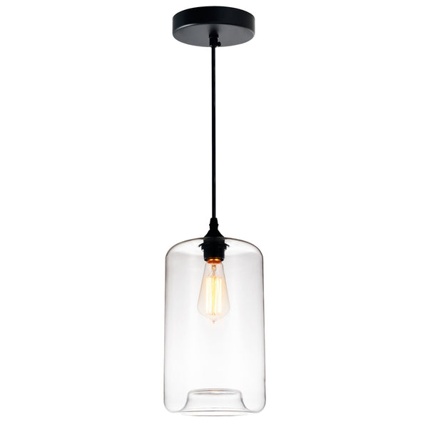 Glass 1 Light 7in Clear Down Mini Pendant - CWI Lighting