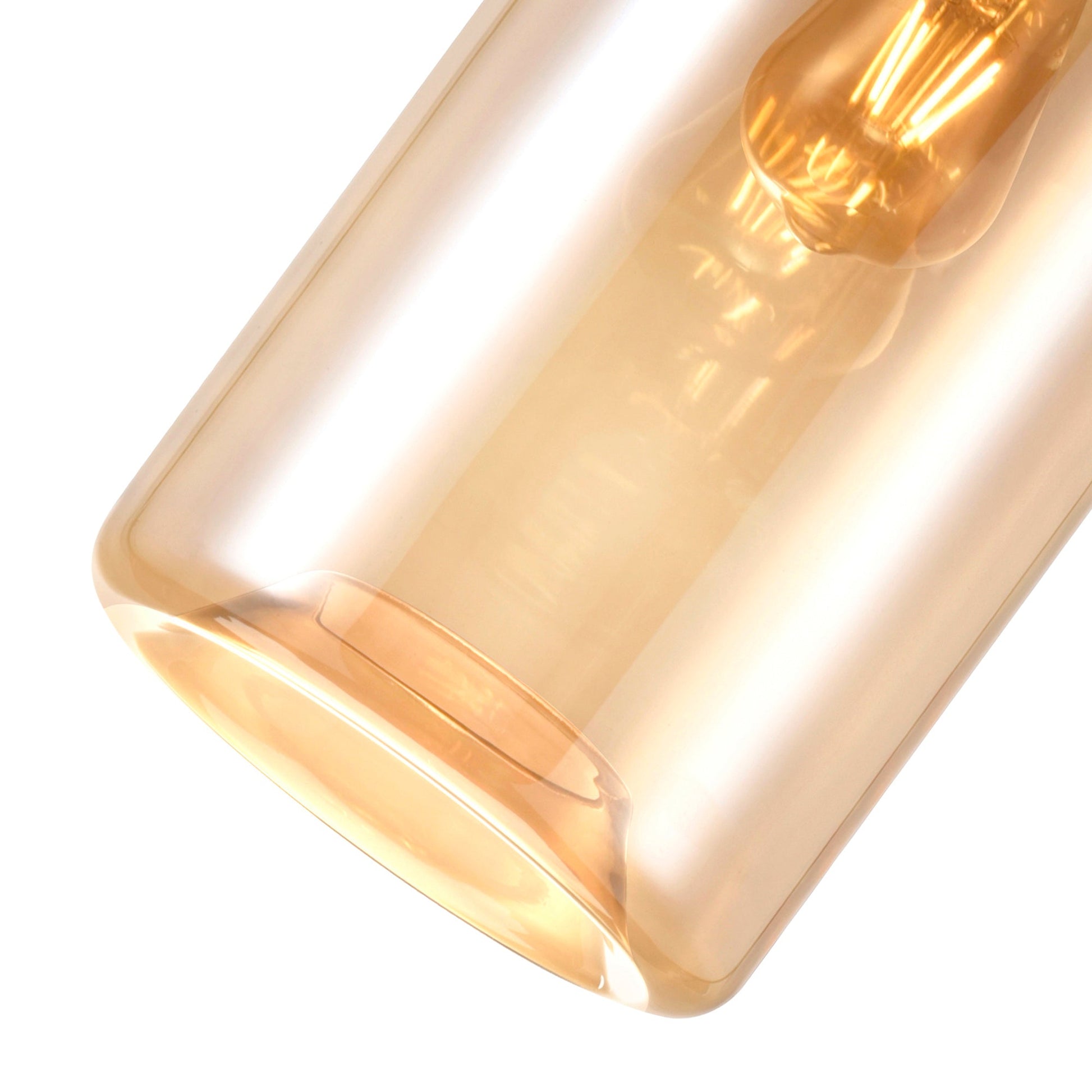 Glass 1 Light 7in Cognac Down Mini Pendant - CWI Lighting