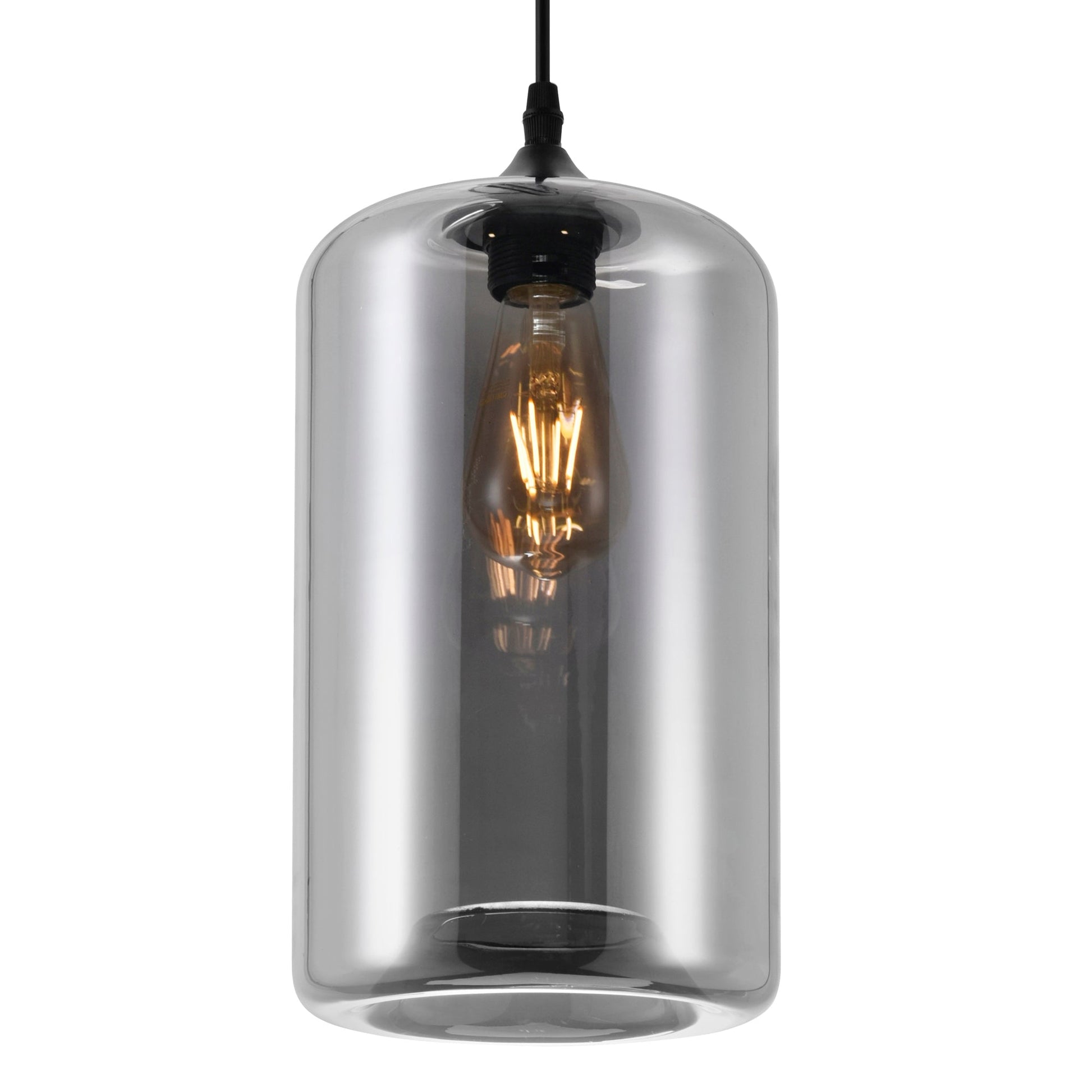 Glass 1 Light 7in Smoke Down Mini Pendant - CWI Lighting