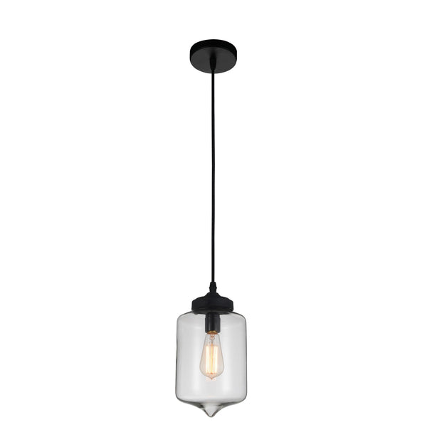 Glass 1 Light Down Mini Pendant With Clear Finish - CWI Lighting
