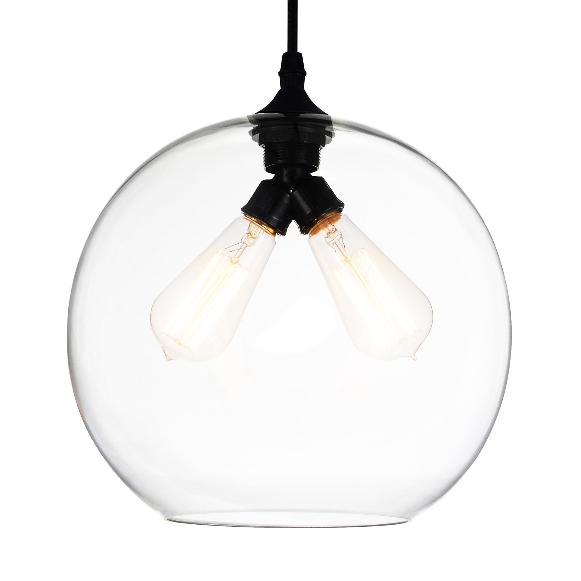 Glass 2 Light 12in Clear Down Mini Pendant - CWI Lighting