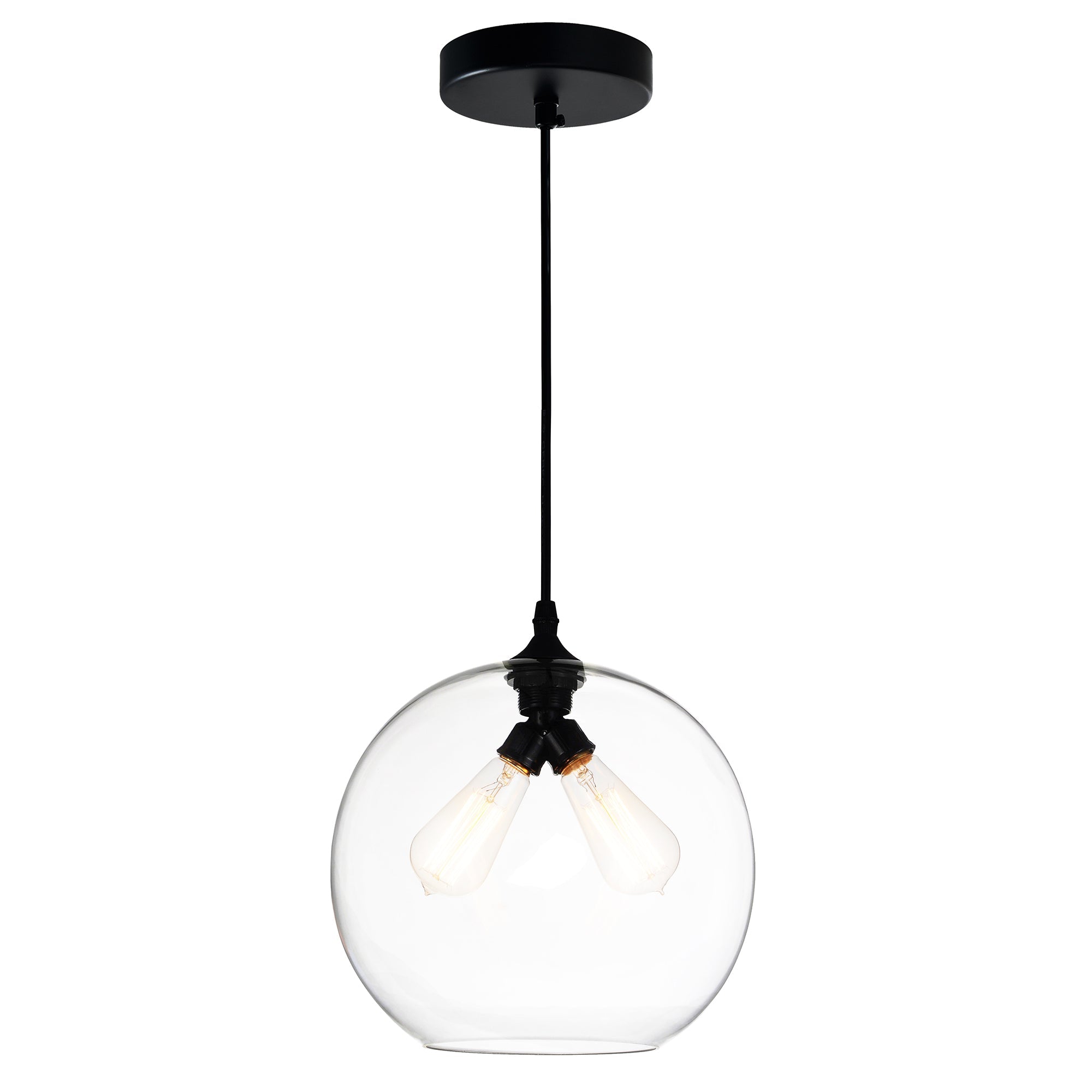 Glass 2 Light 12in Clear Down Mini Pendant - CWI Lighting