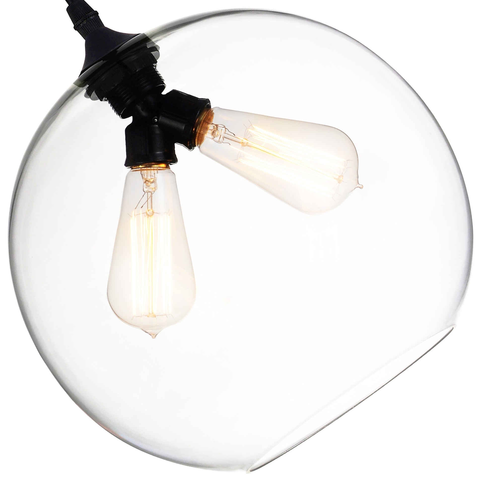 Glass 2 Light 12in Clear Down Mini Pendant - CWI Lighting