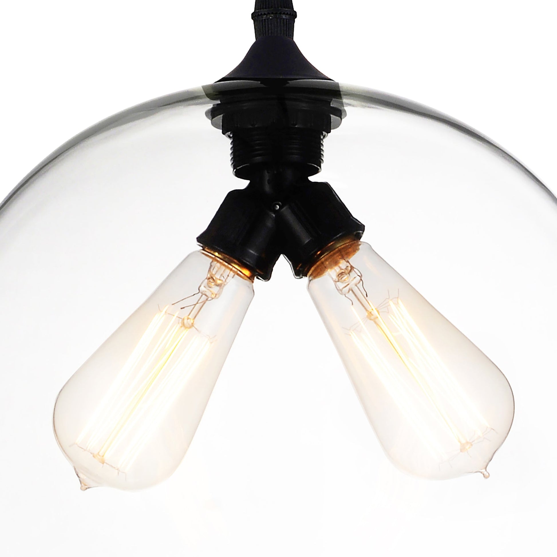 Glass 2 Light 12in Clear Down Mini Pendant - CWI Lighting