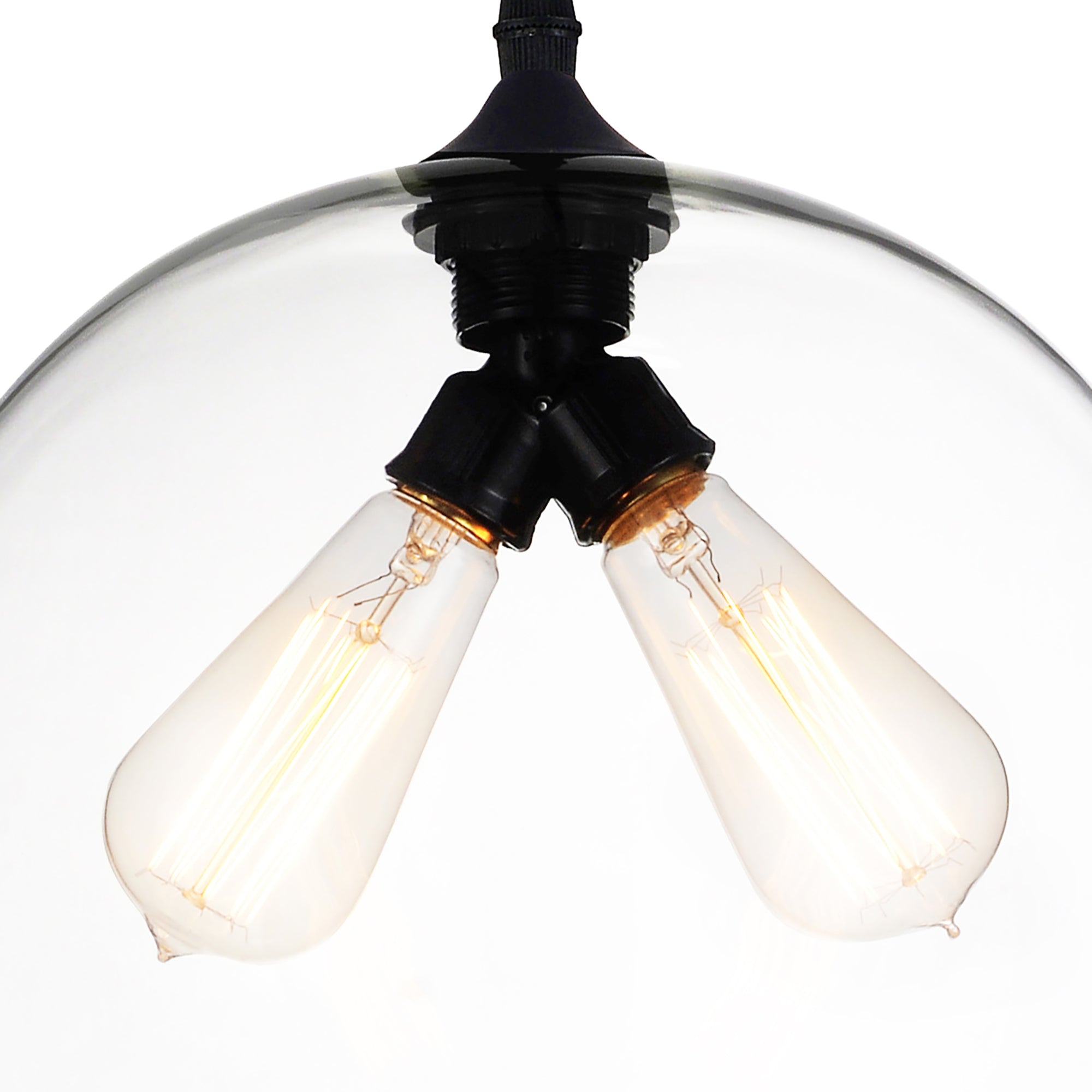 Glass 2 Light 12in Clear Down Mini Pendant - CWI Lighting