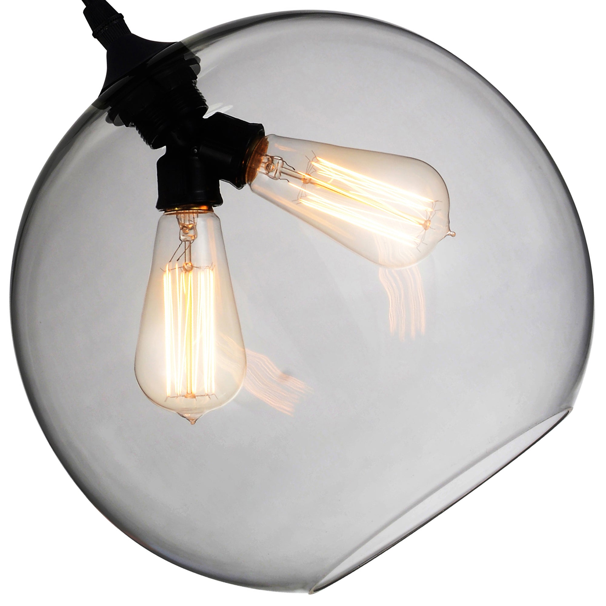 Glass 2 Light 12in Smoke Down Mini Pendant - CWI Lighting