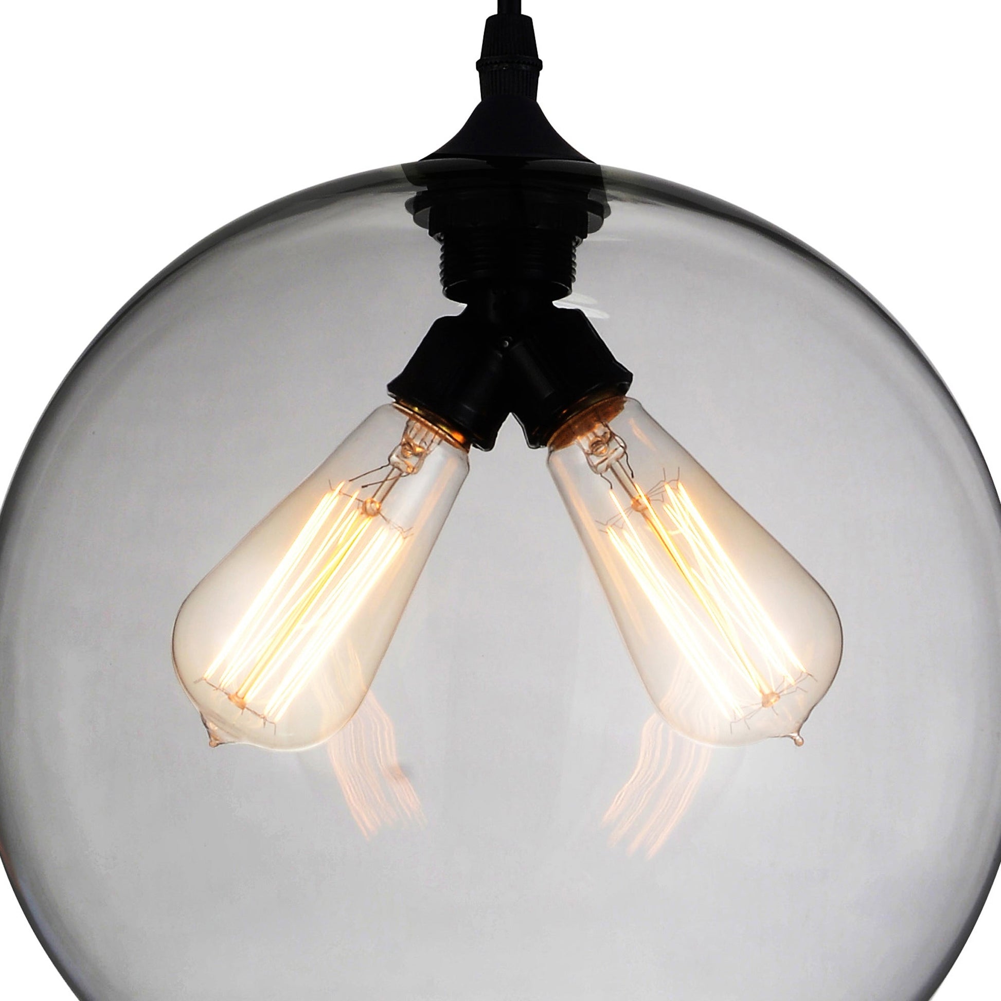Glass 2 Light 12in Smoke Down Mini Pendant - CWI Lighting