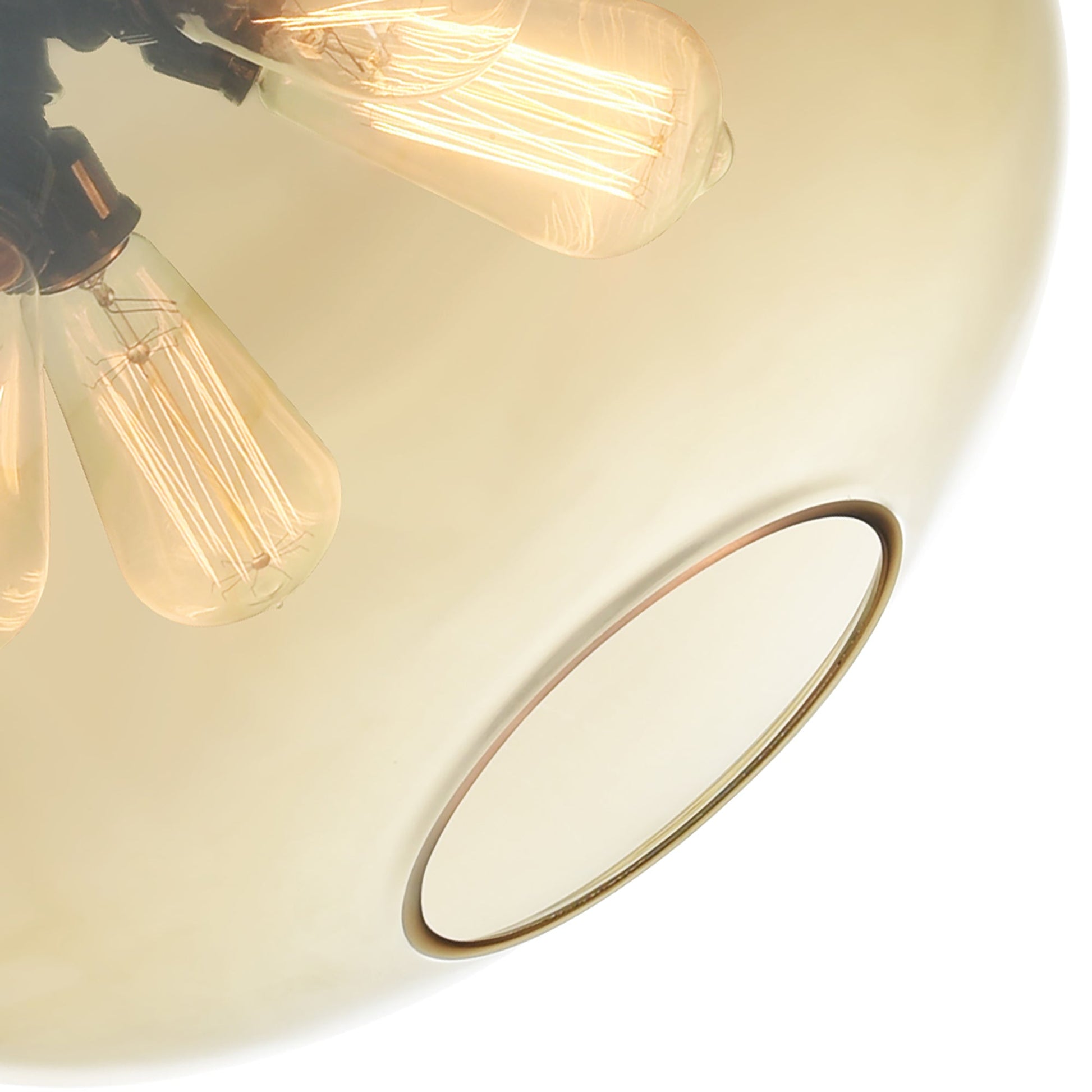 Glass 4 Light 16in Amber Down Pendant - CWI Lighting