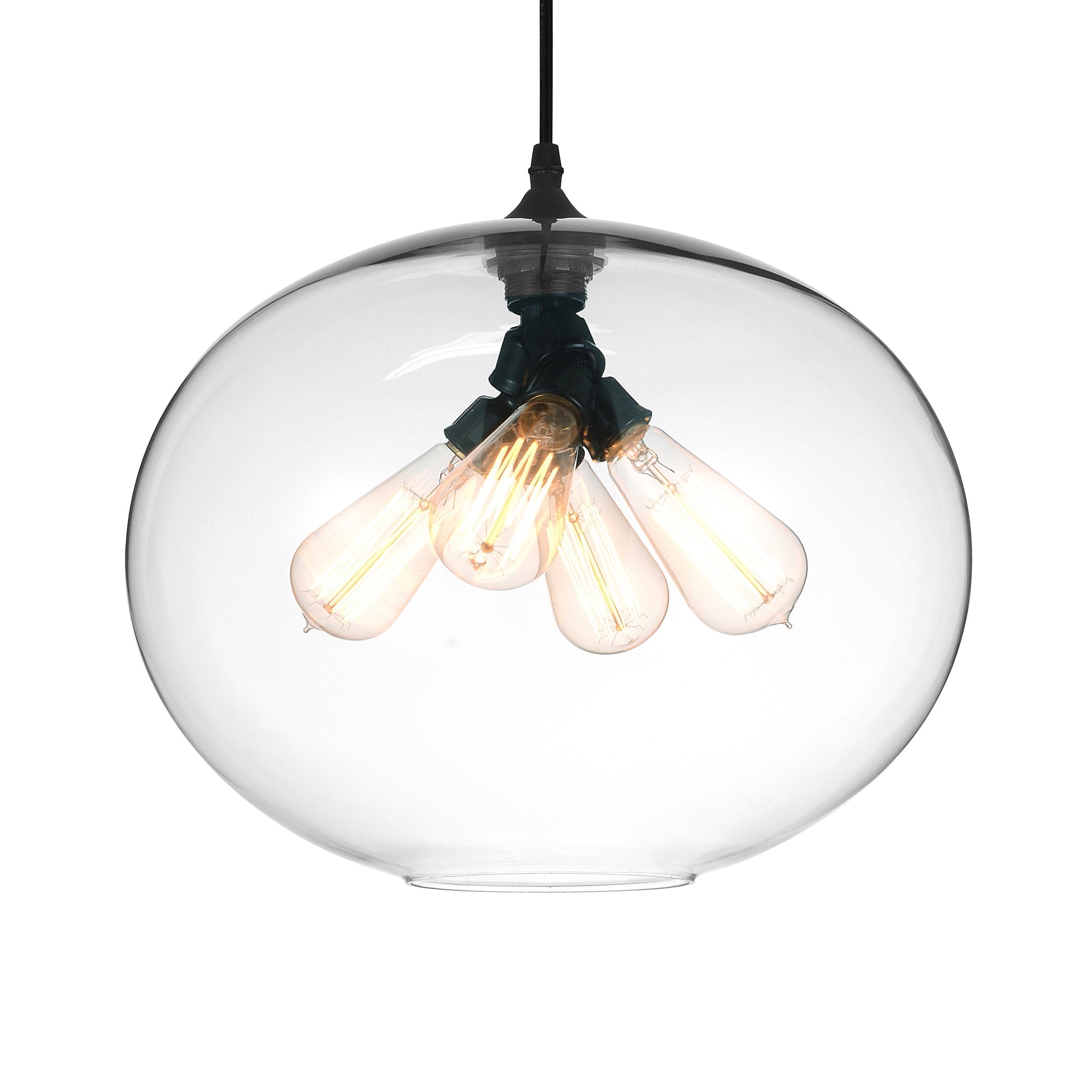 Glass 4 Light 16in Clear Down Pendant - CWI Lighting