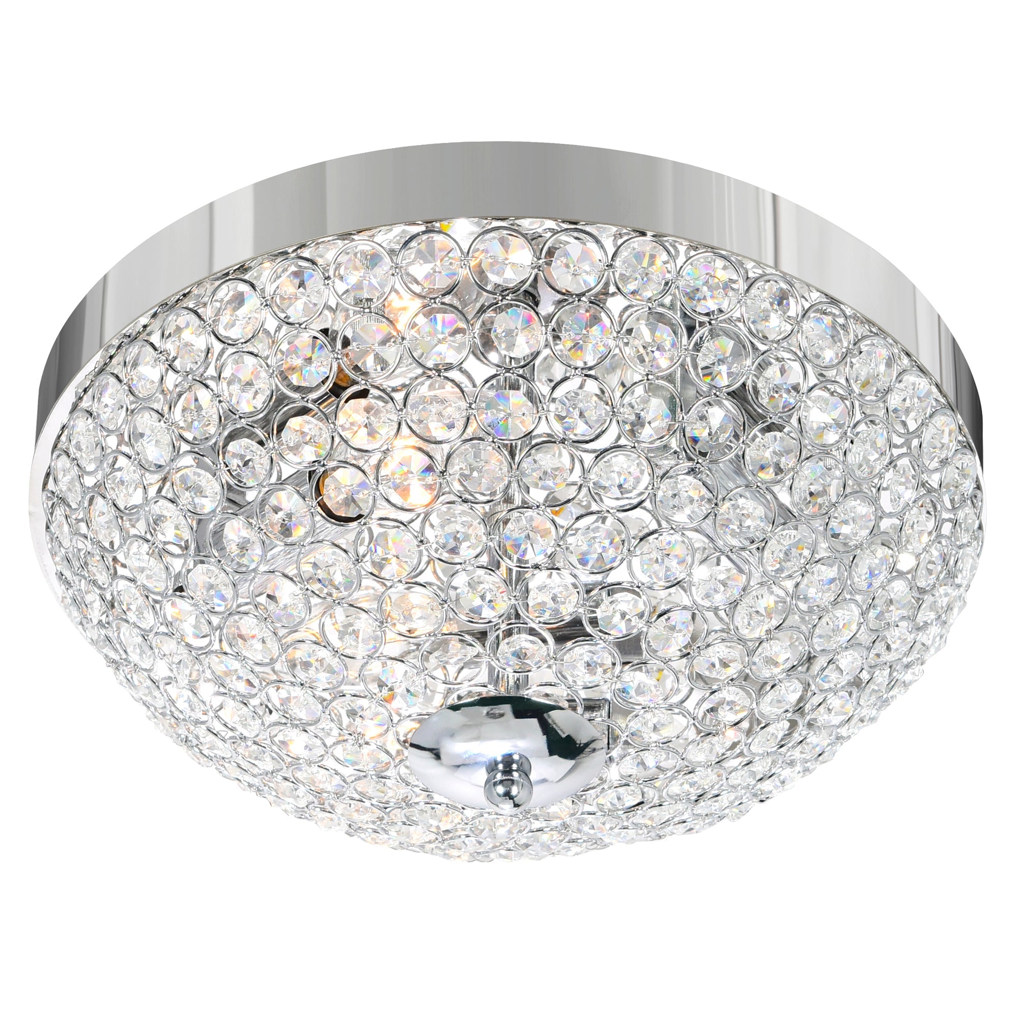 Globe 3 Light 12in Chrome Bowl Flush Mount - CWI Lighting