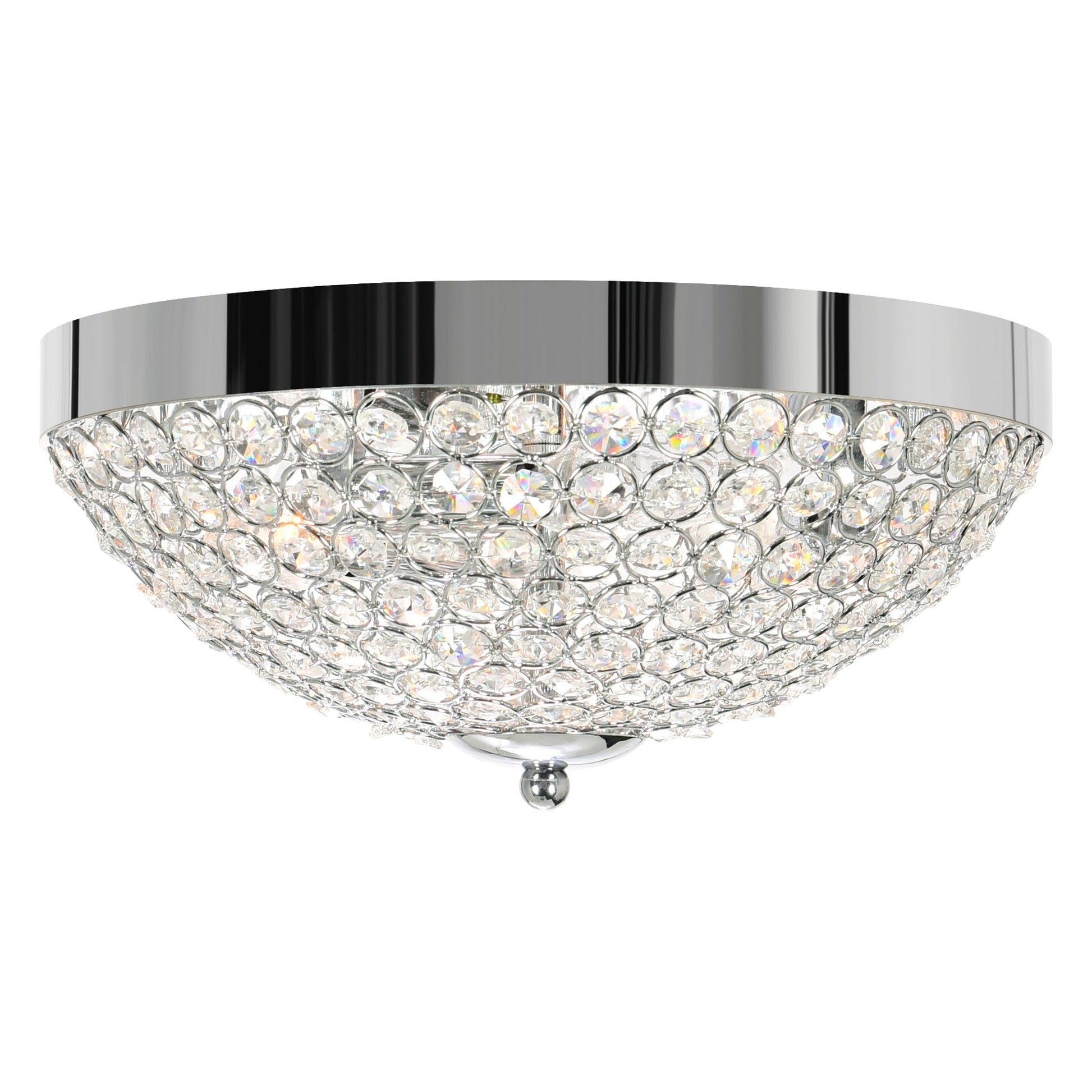 Globe 3 Light 12in Chrome Bowl Flush Mount - CWI Lighting