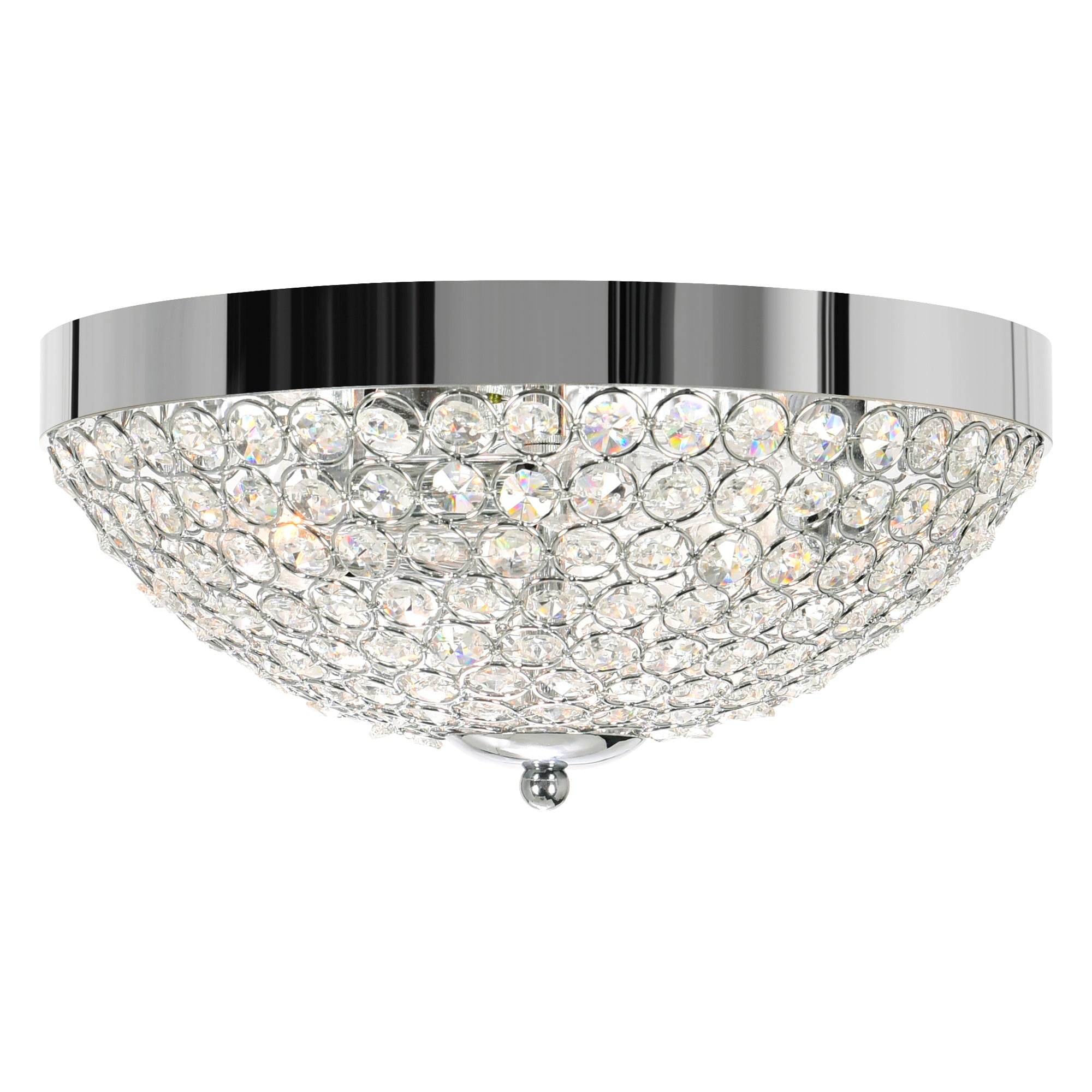 Globe 3 Light 12in Chrome Bowl Flush Mount - CWI Lighting