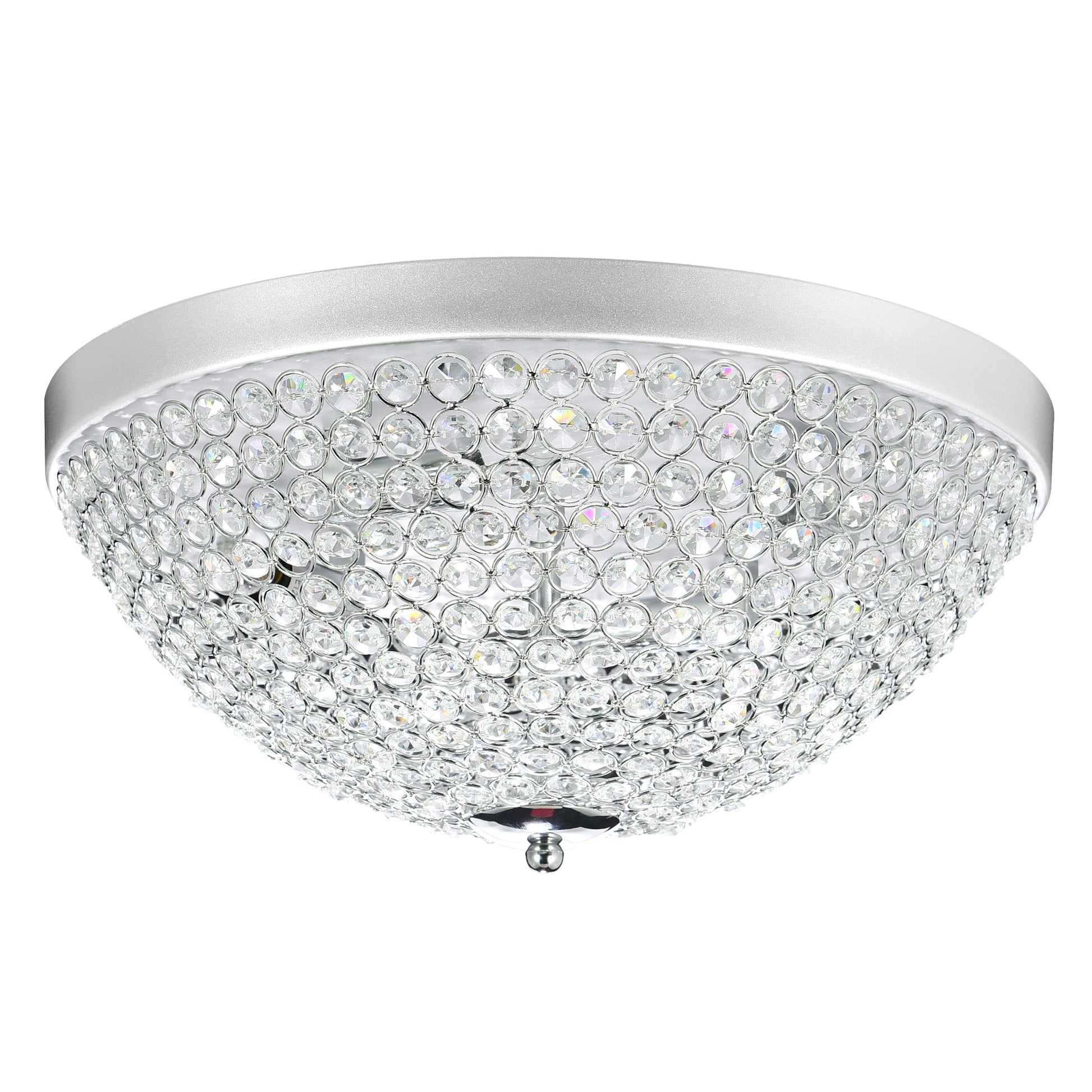 Globe 4 Light 16in Chrome Bowl Flush Mount - CWI Lighting
