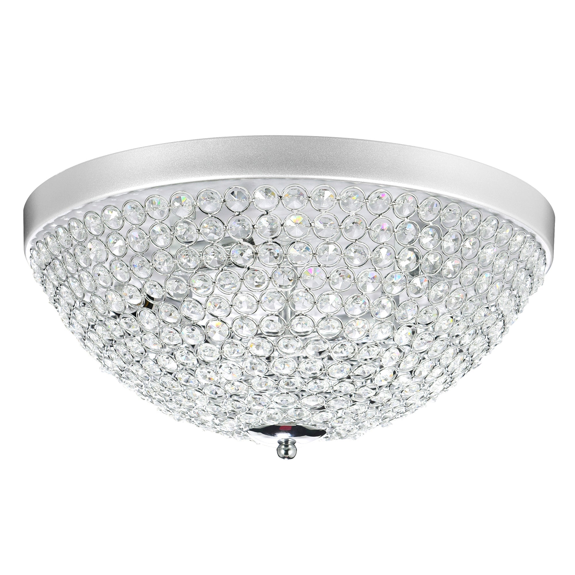 Globe 4 Light 16in Chrome Bowl Flush Mount - CWI Lighting