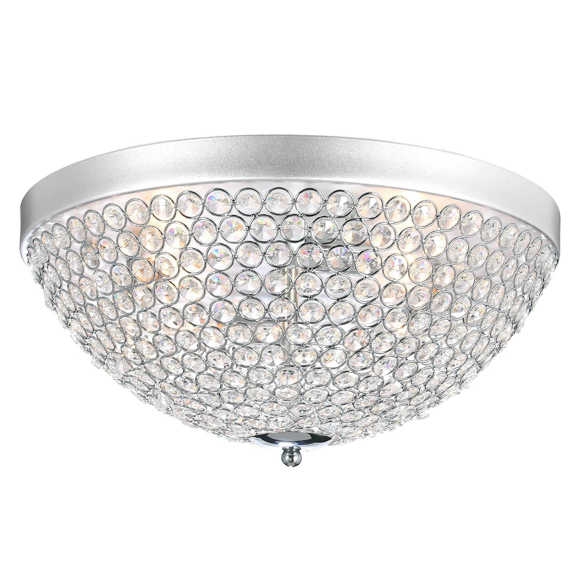 Globe 4 Light 16in Chrome Bowl Flush Mount - CWI Lighting