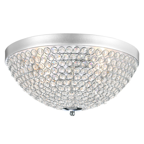 Globe 4 Light 16in Chrome Bowl Flush Mount - CWI Lighting