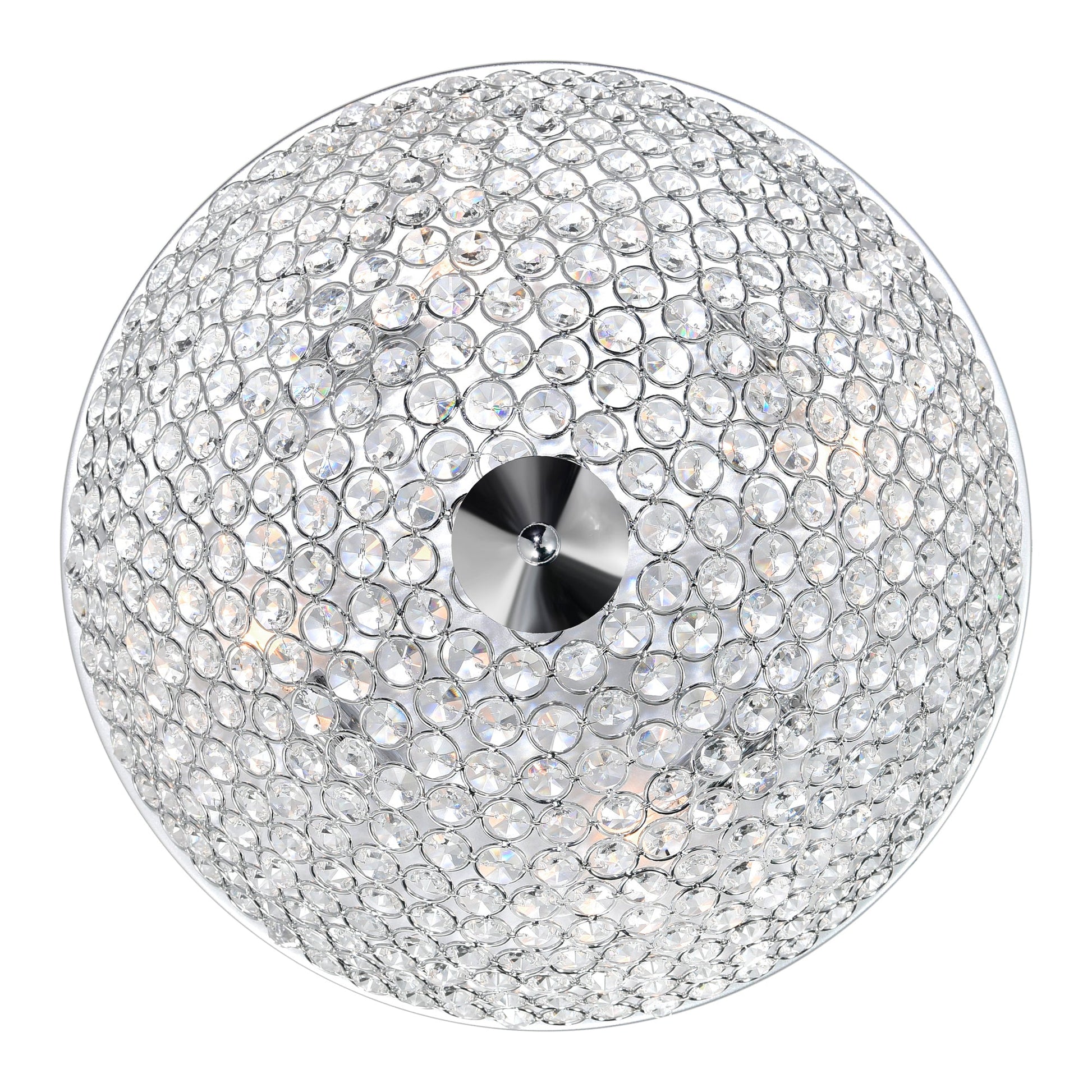 Globe 4 Light 16in Chrome Bowl Flush Mount - CWI Lighting