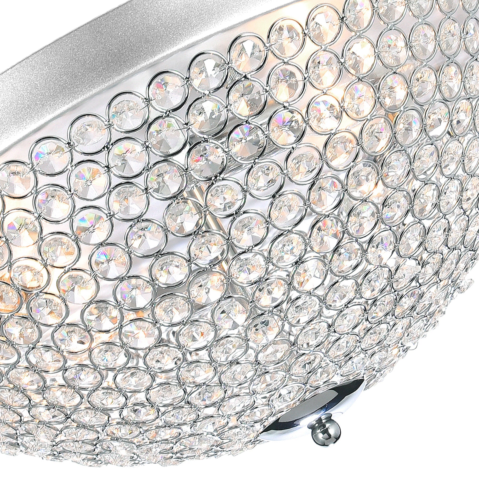 Globe 4 Light 16in Chrome Bowl Flush Mount - CWI Lighting