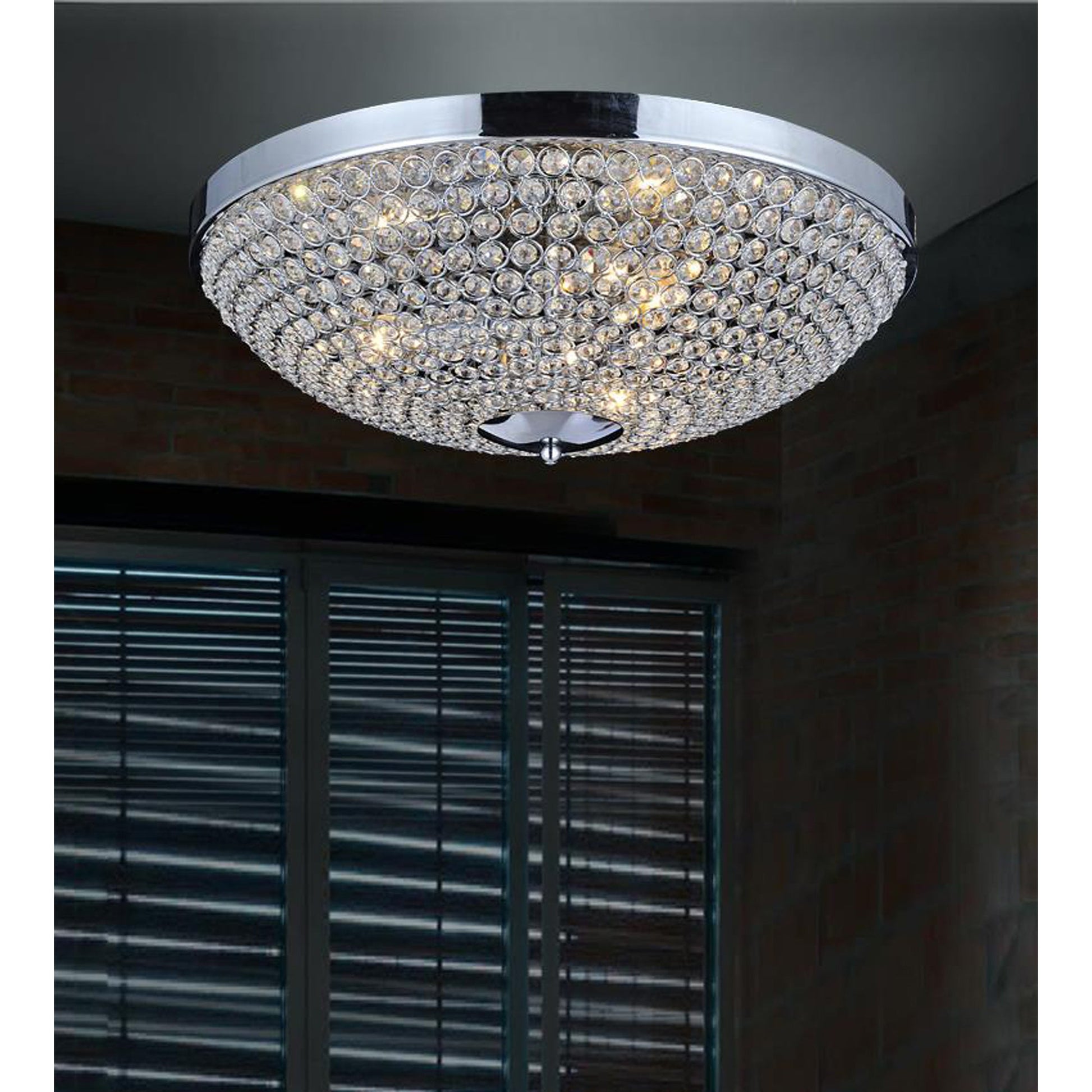 Globe 6 Light 20in Chrome Bowl Flush Mount - CWI Lighting