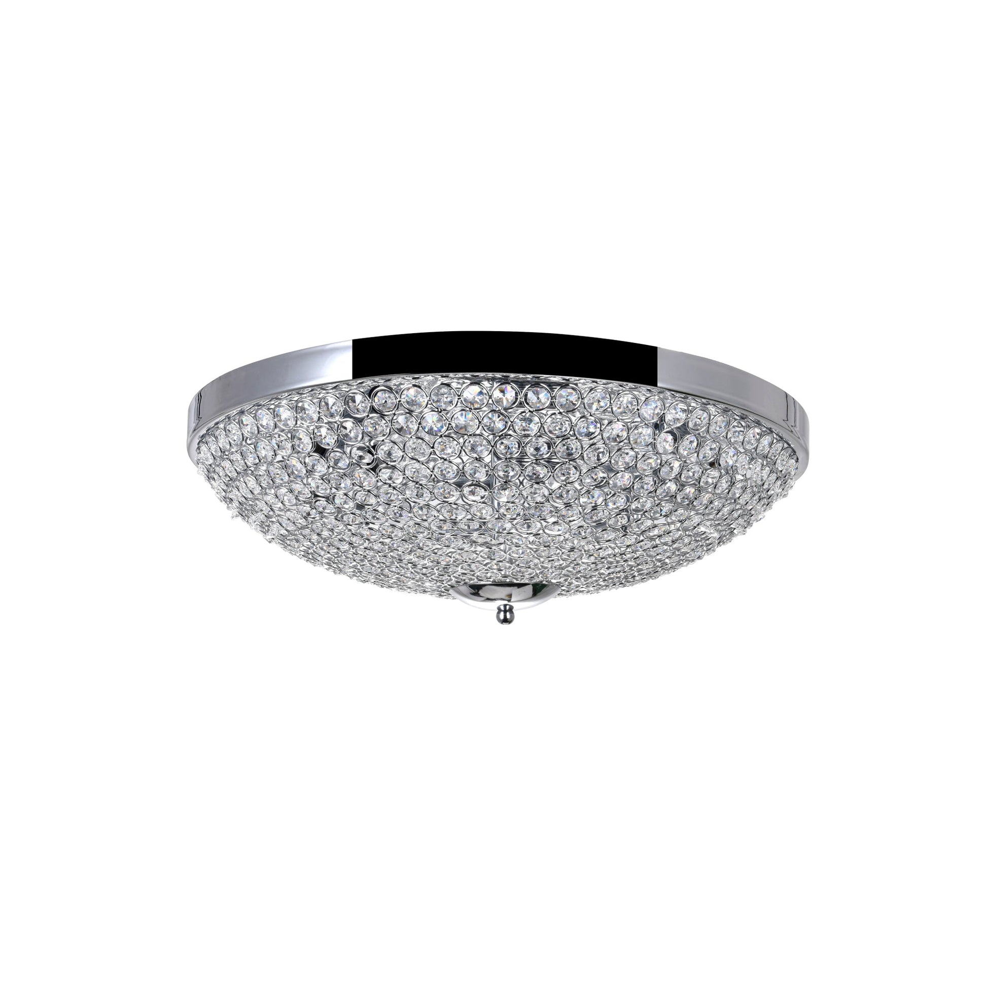 Globe 6 Light 20in Chrome Bowl Flush Mount - CWI Lighting