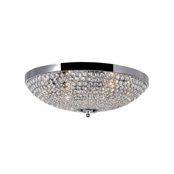 Globe 6 Light 20in Chrome Bowl Flush Mount - CWI Lighting