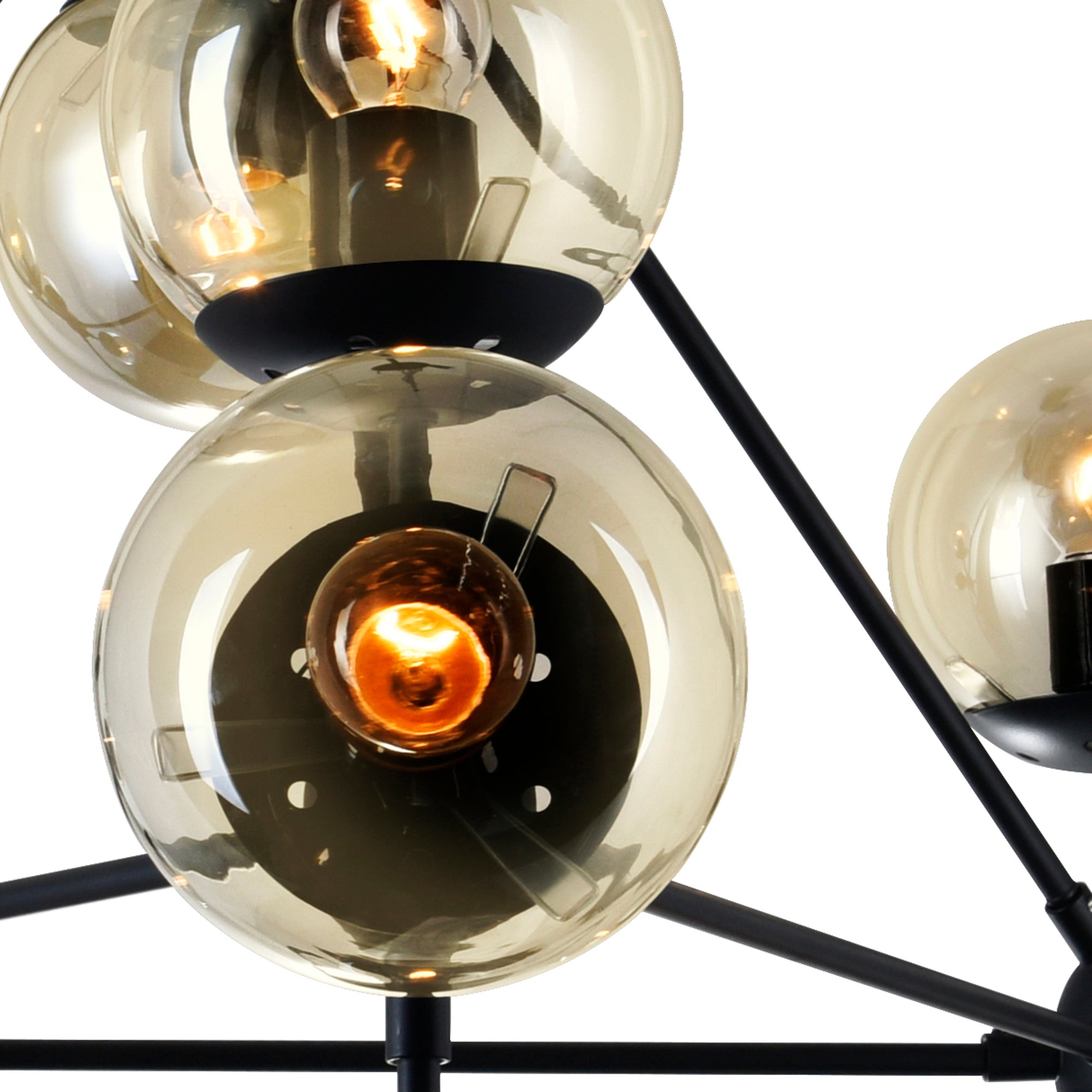 Glow 10 Light 39in Black Chandelier - CWI Lighting