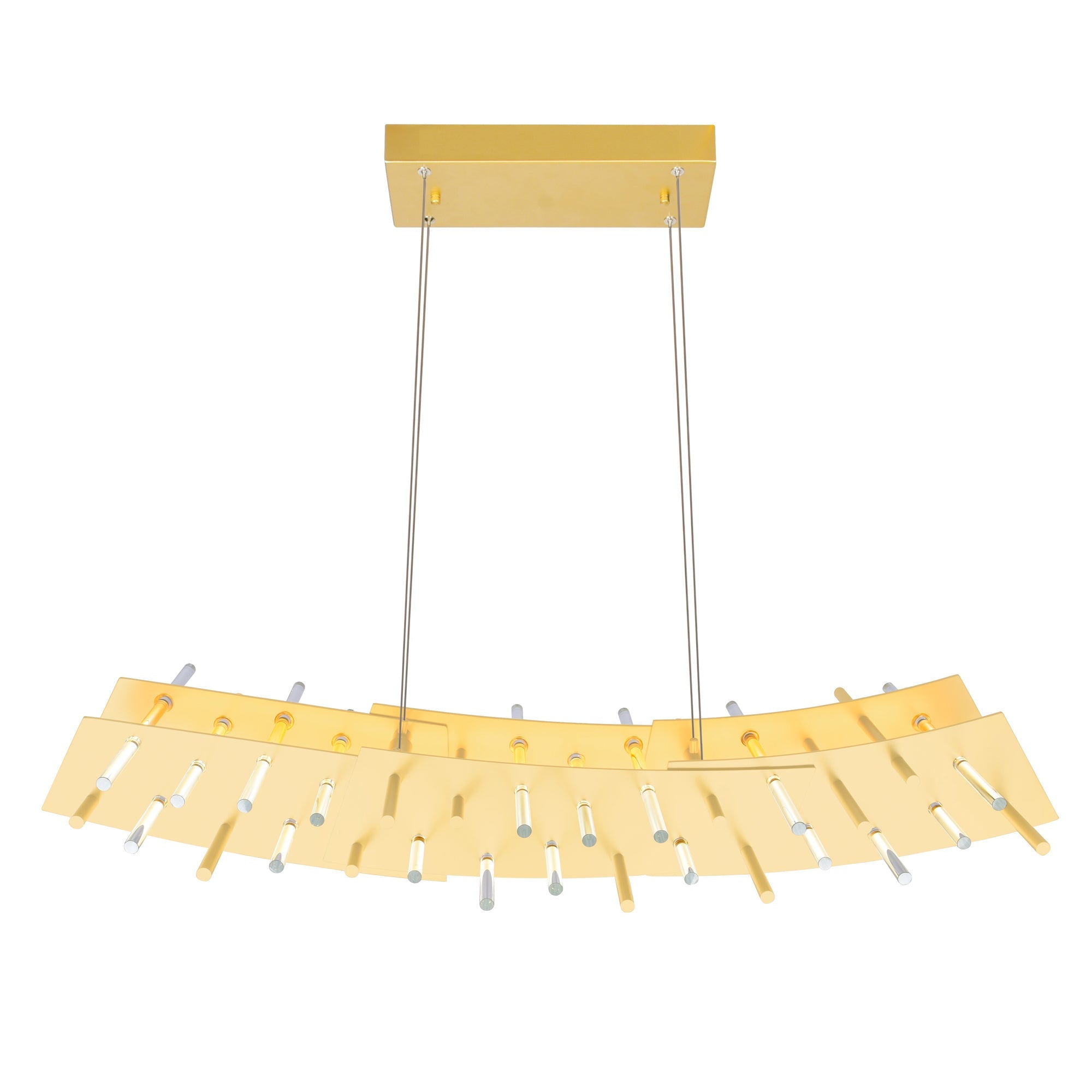 Gondola LED Chandelier With Satin Gold Finish - CWI Lighting