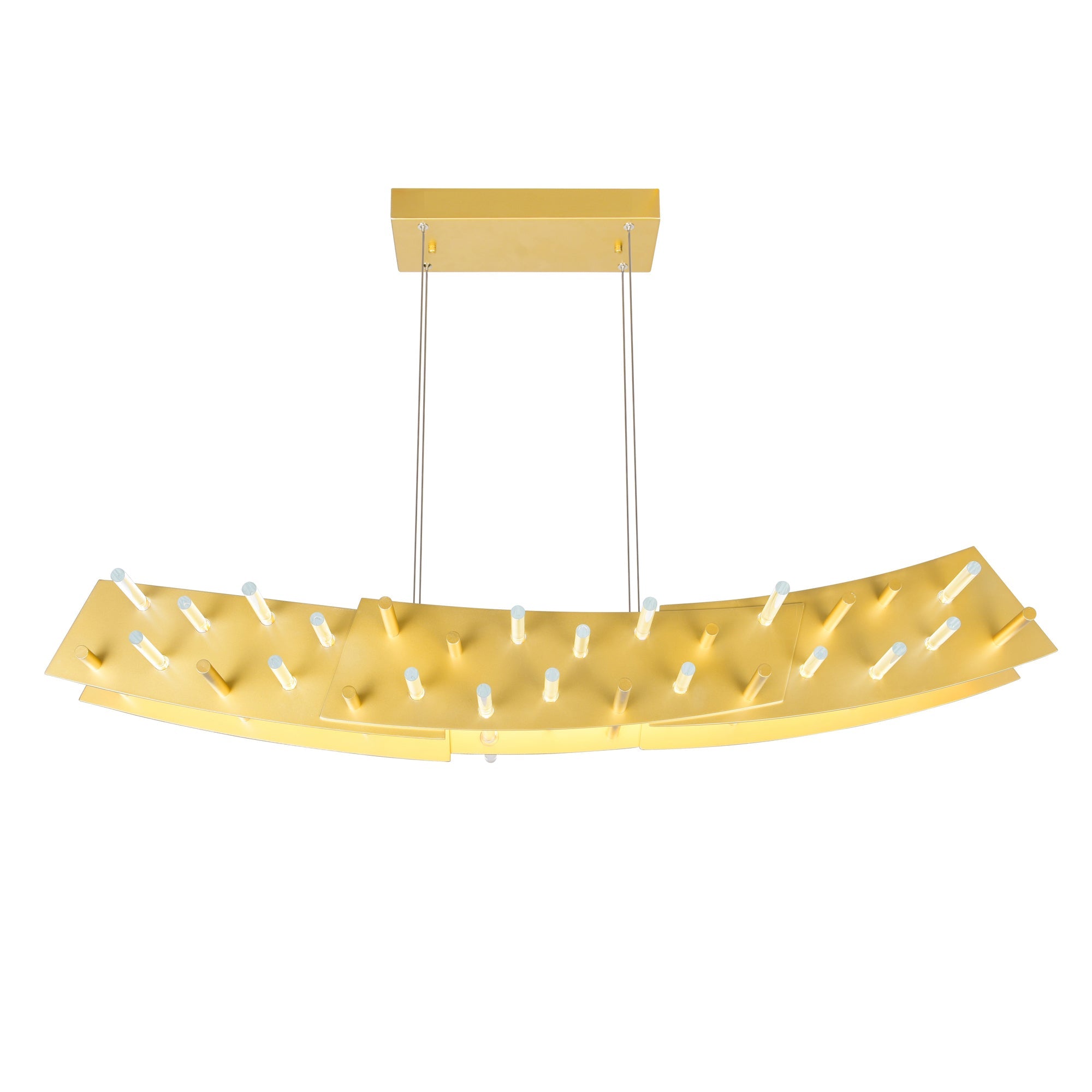 Gondola LED Chandelier With Satin Gold Finish - CWI Lighting
