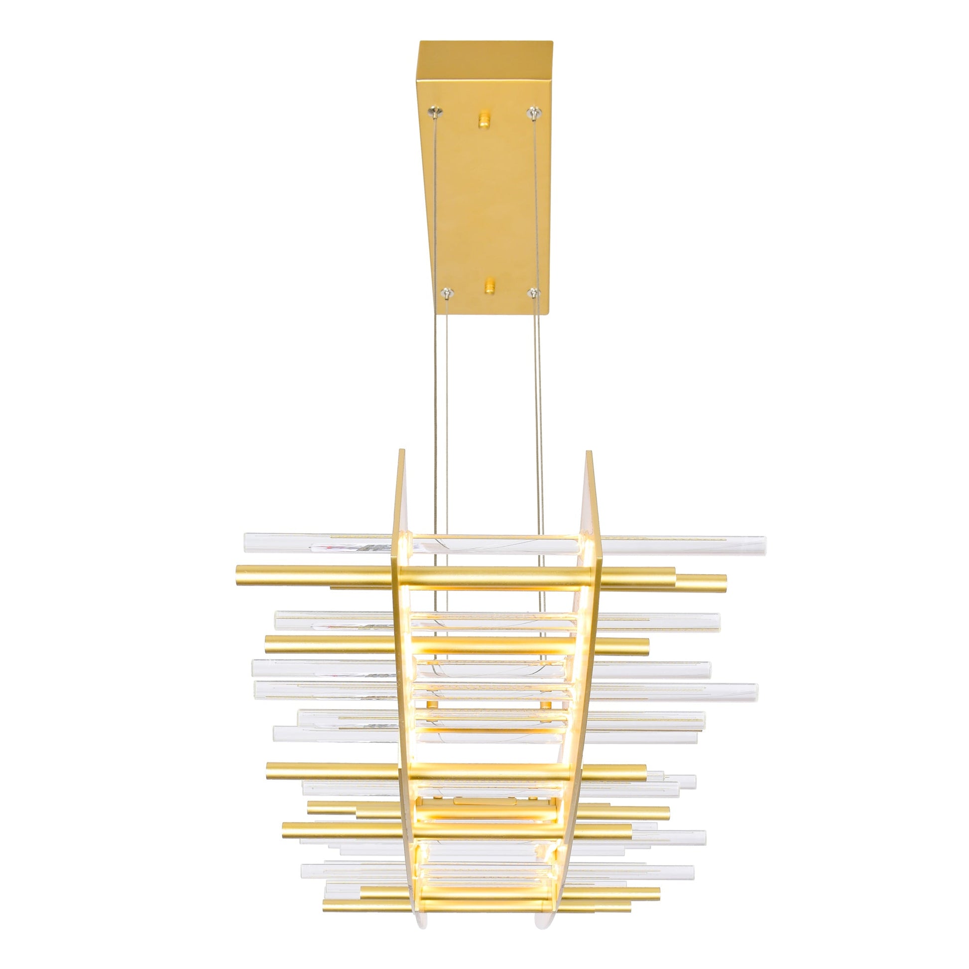 Gondola LED Chandelier With Satin Gold Finish - CWI Lighting