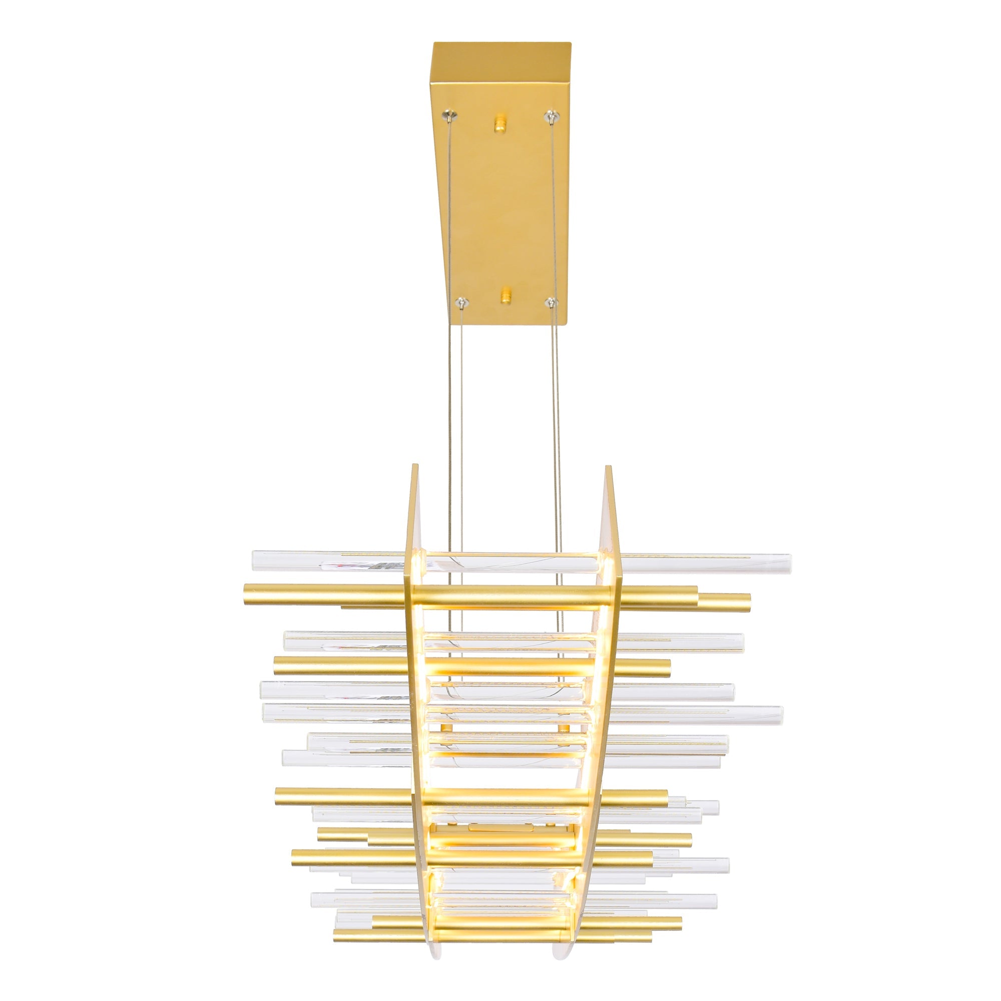 Gondola LED Chandelier With Satin Gold Finish - CWI Lighting