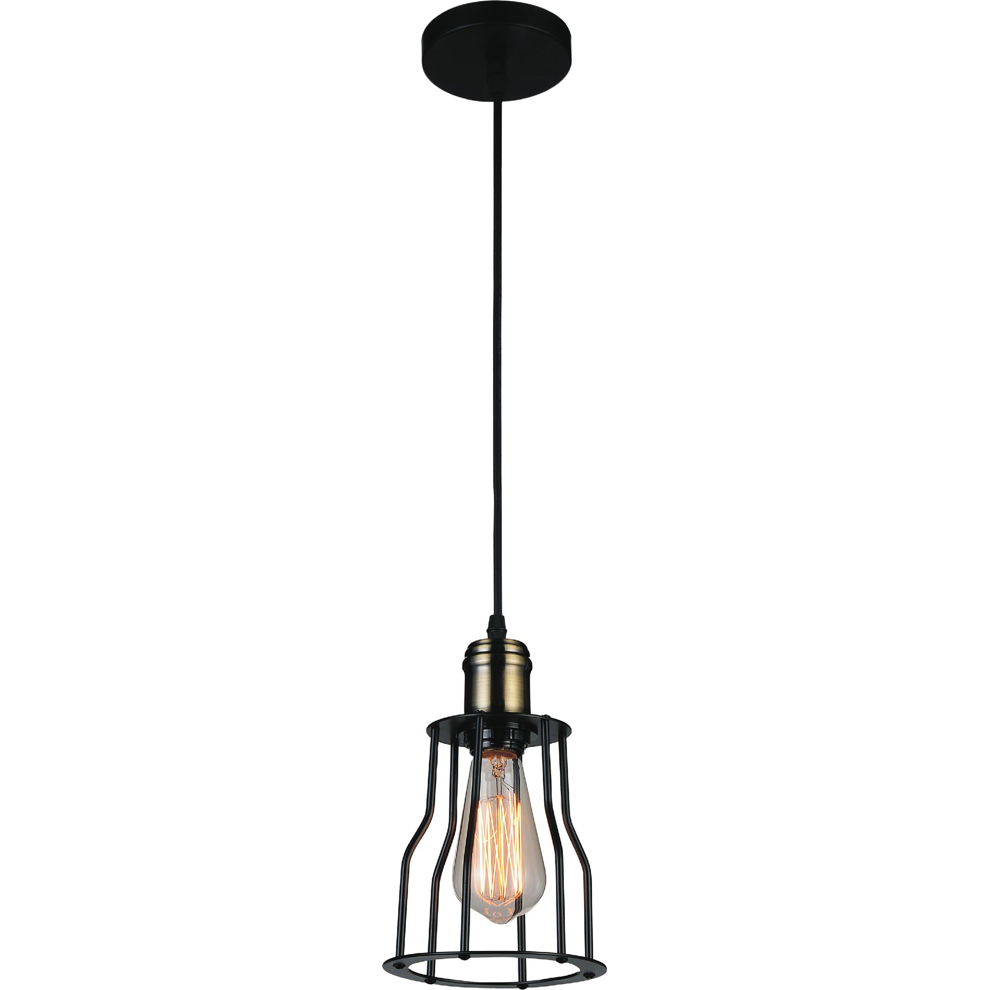 Graham 1 Light Down Mini Pendant With Black Finish - CWI Lighting