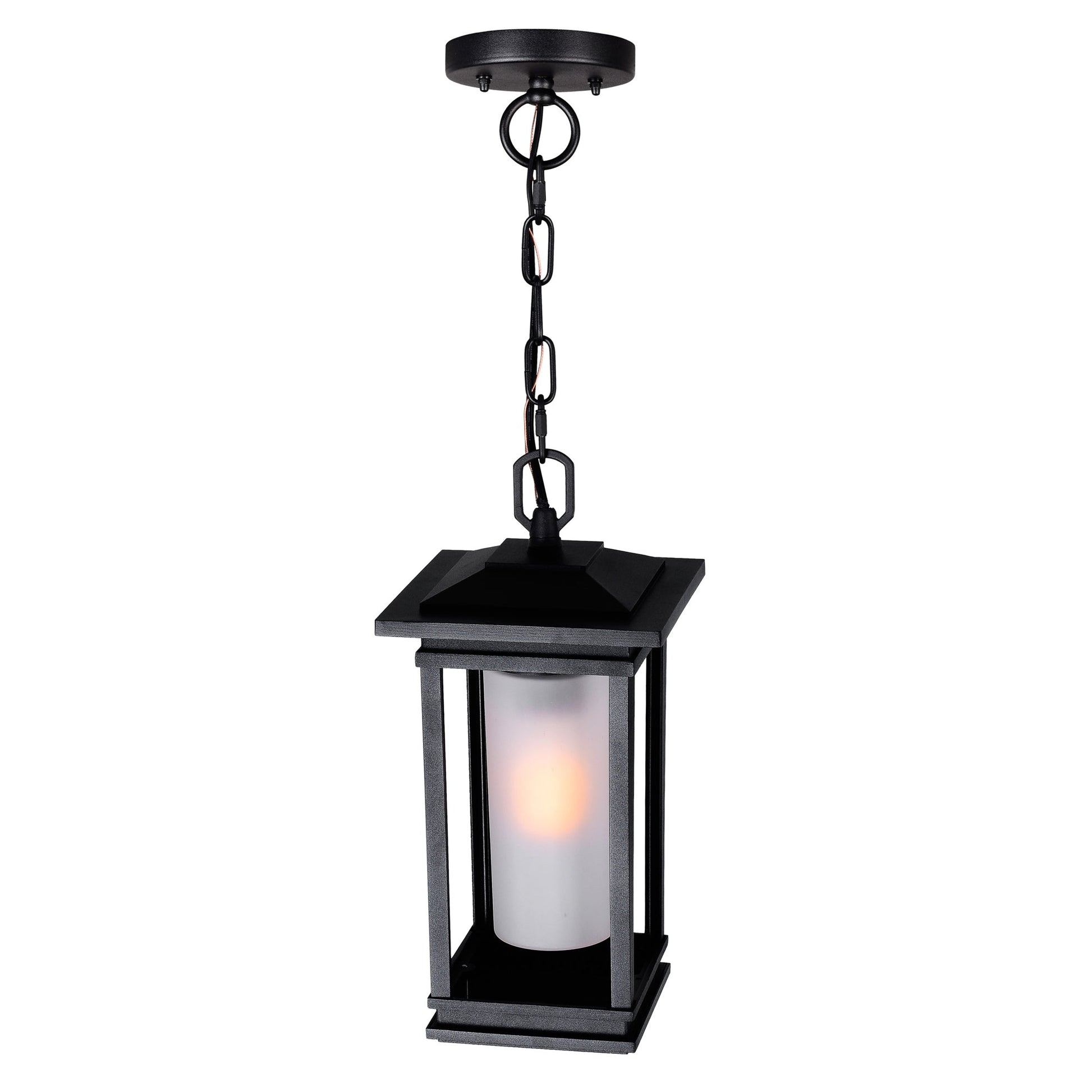 Granville 1 Light Black Outdoor Hanging Light - CWI Lighting