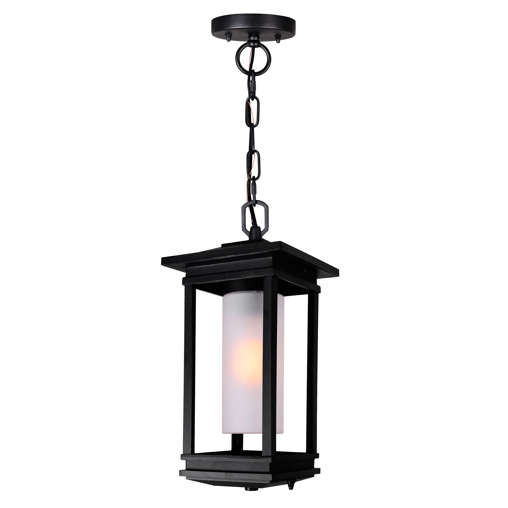 Granville 1 Light Black Outdoor Hanging Light - CWI Lighting
