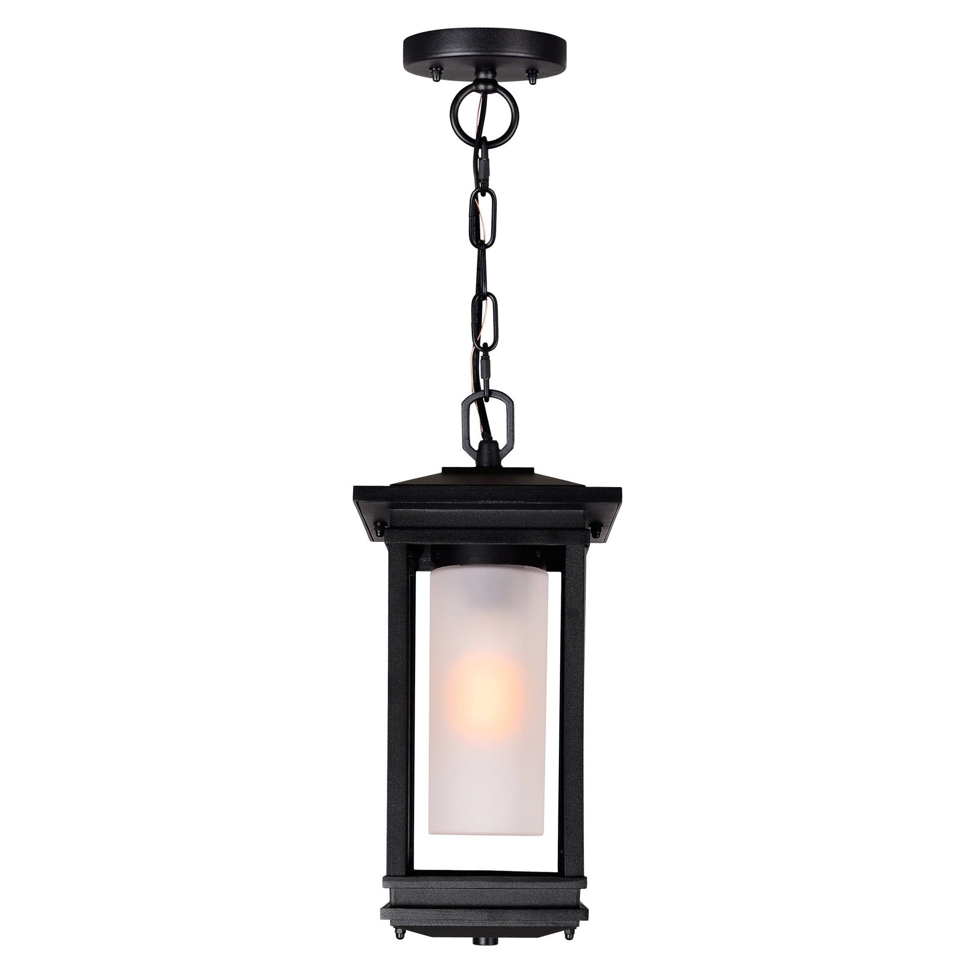 Granville 1 Light Black Outdoor Hanging Light - CWI Lighting