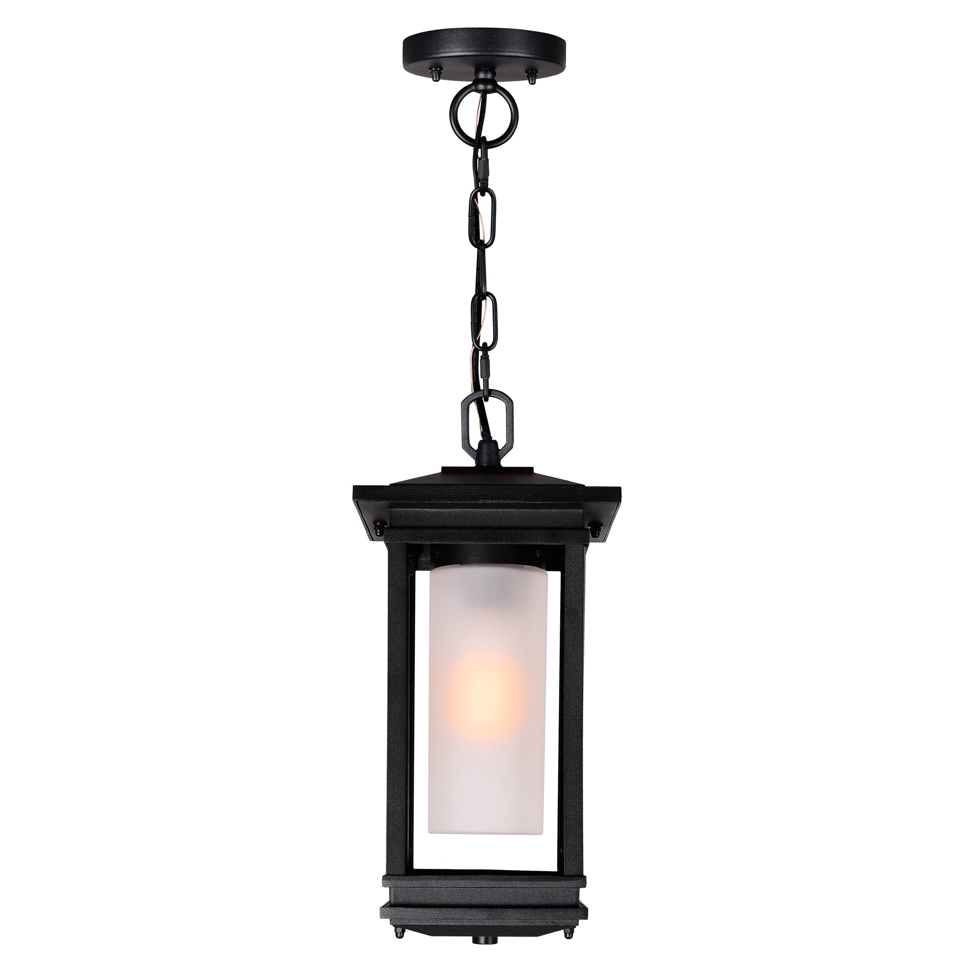 Granville 1 Light Black Outdoor Hanging Light - CWI Lighting