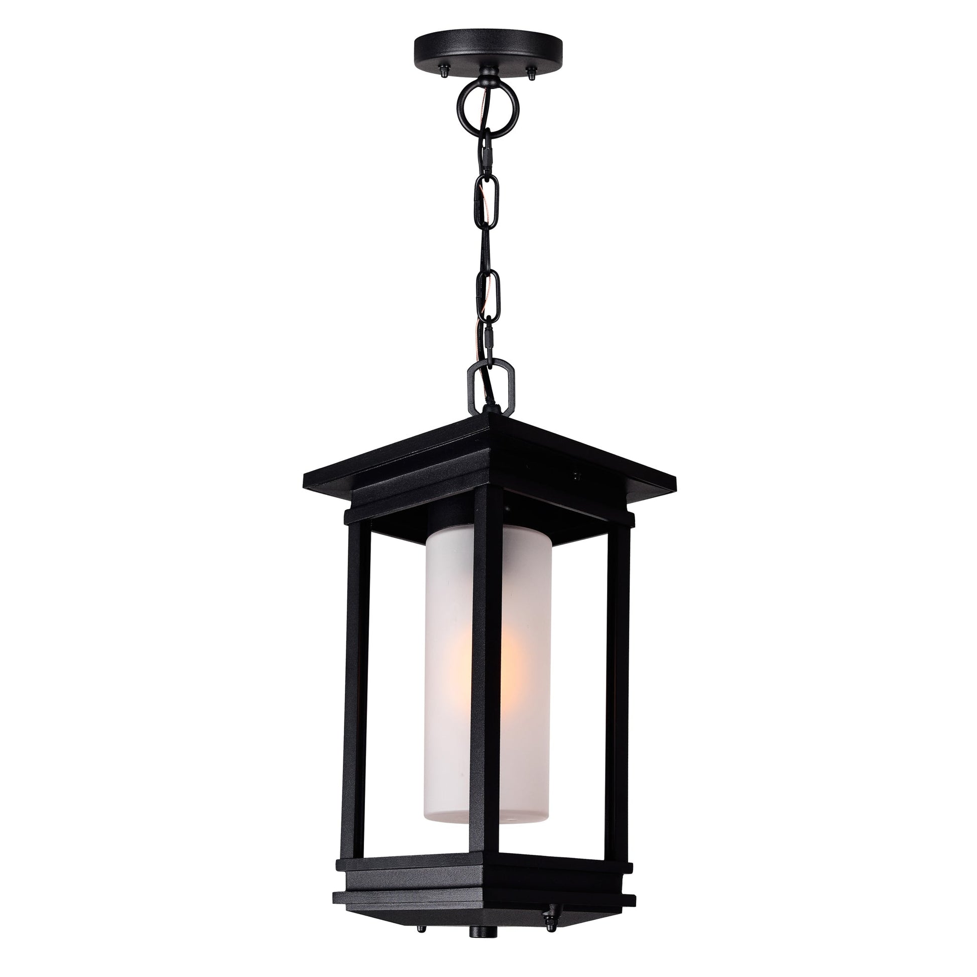 Granville 1 Light Black Outdoor Hanging Light - CWI Lighting