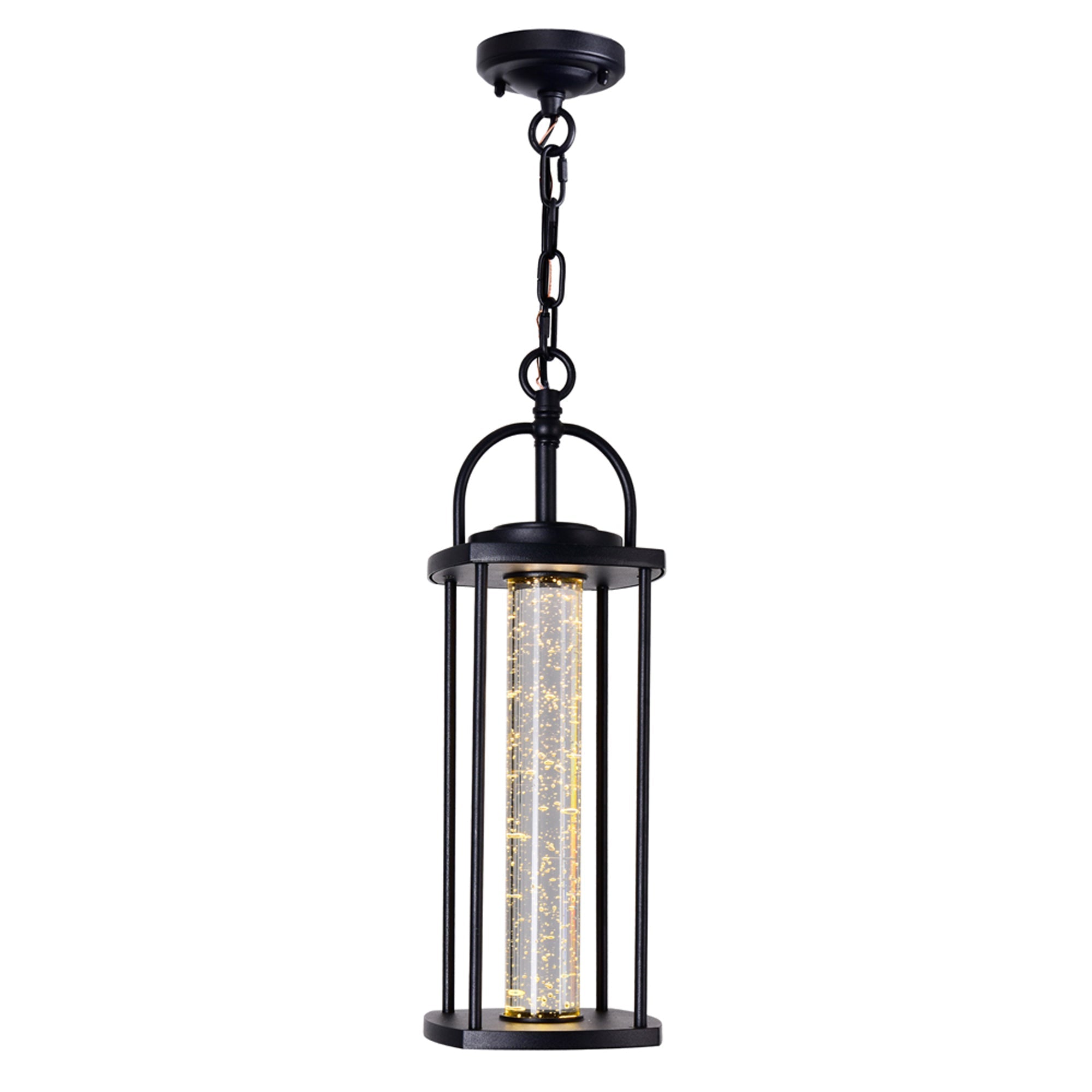 Greenwood LED Black Outdoor Pendant - CWI Lighting