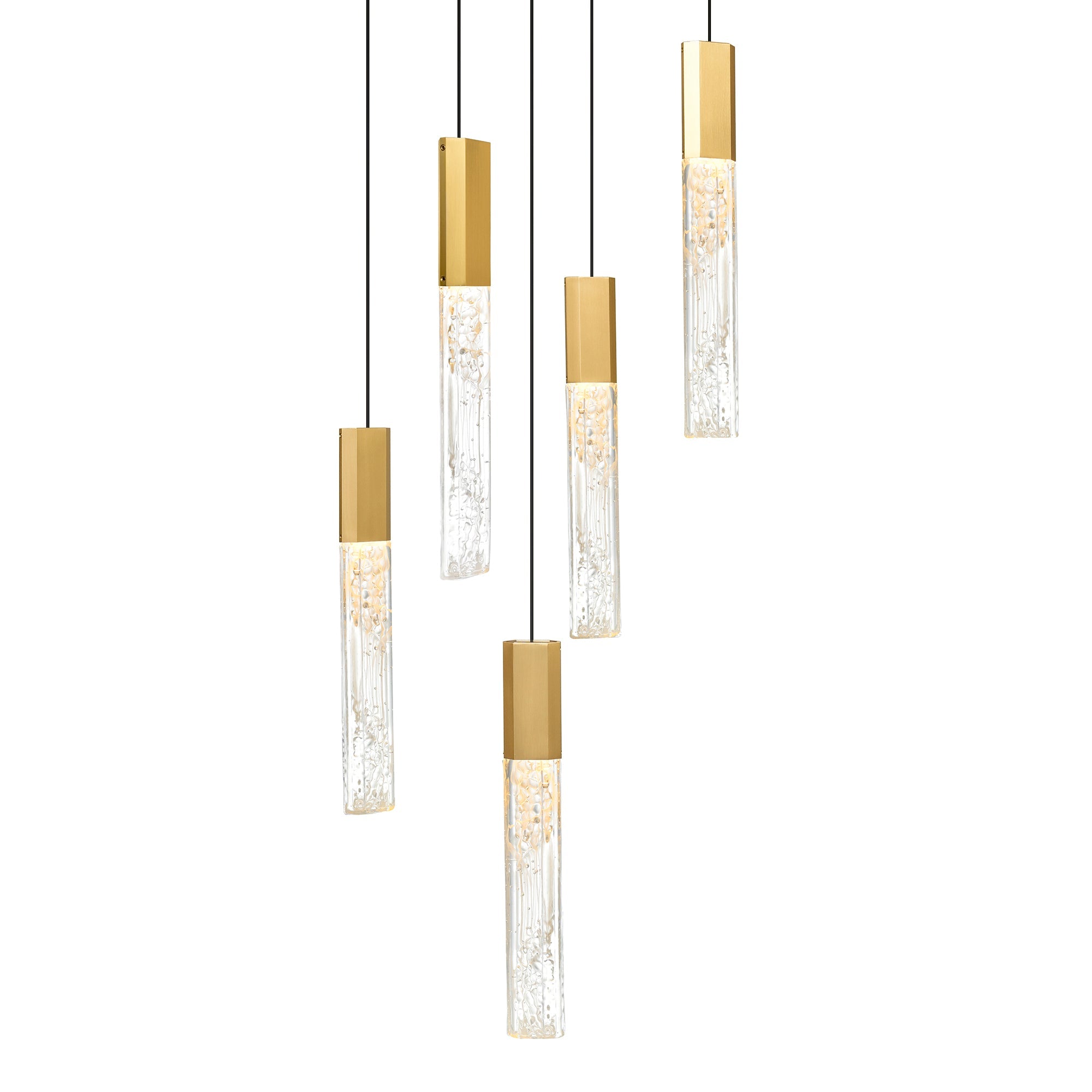 Greta Integrated LED 12in Brass Mini Pendant with Handcrafted Glass - CWI Lighting