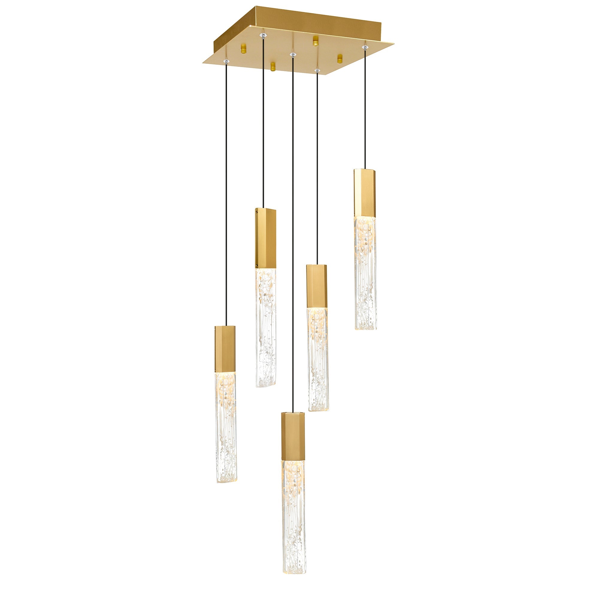 Greta Integrated LED 12in Brass Mini Pendant with Handcrafted Glass - CWI Lighting