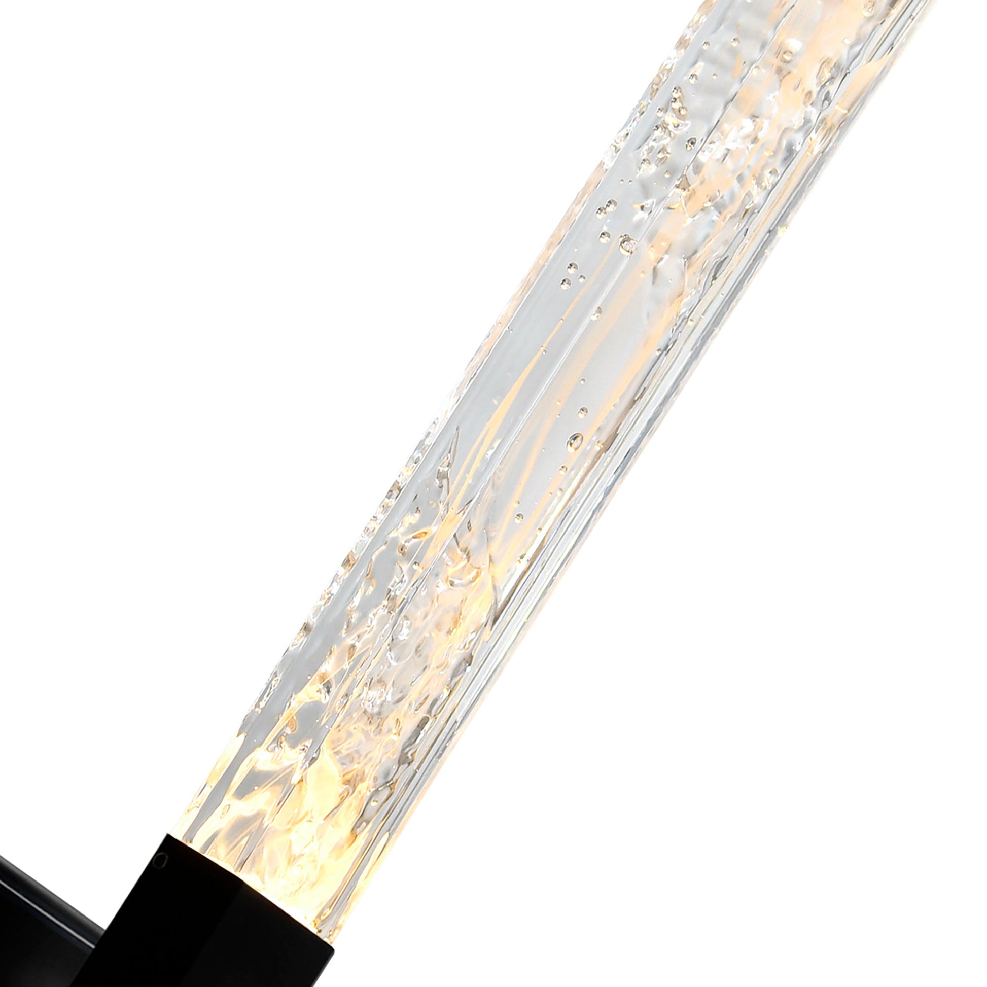 Greta Integrated LED 24in Black Vanity Light with Handcrafted Glass - CWI Lighting