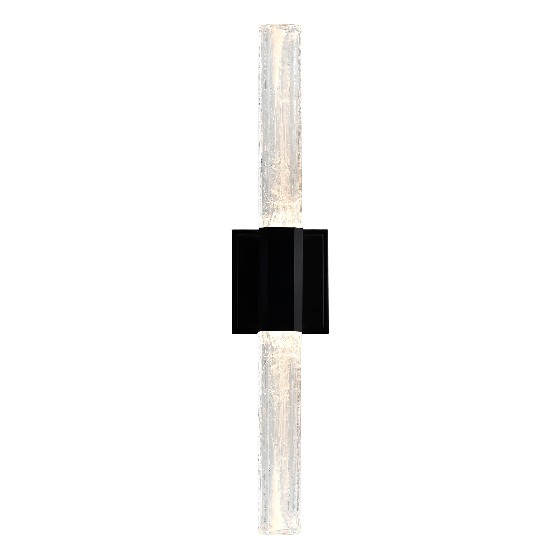 Greta Integrated LED 24in Black Vanity Light with Handcrafted Glass - CWI Lighting