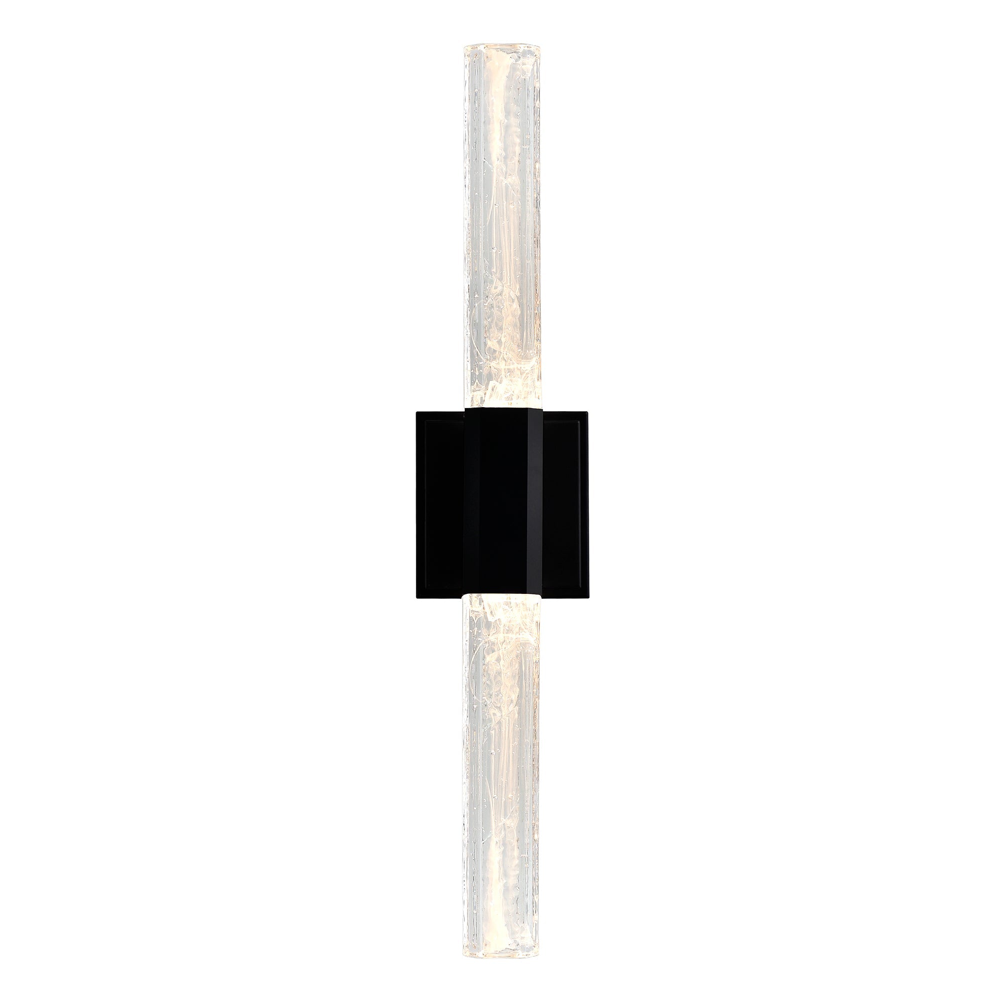 Greta Integrated LED 24in Black Vanity Light with Handcrafted Glass - CWI Lighting