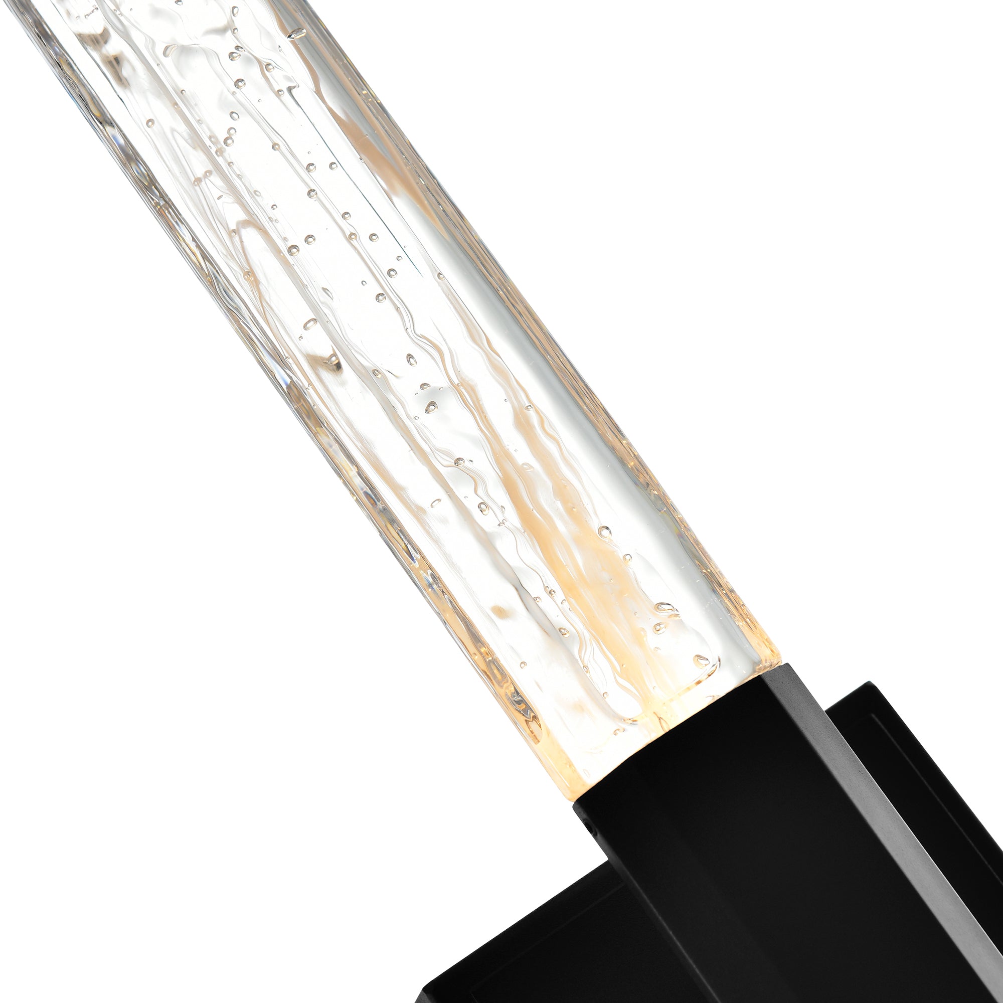 Greta Integrated LED 24in Black Vanity Light with Handcrafted Glass - CWI Lighting