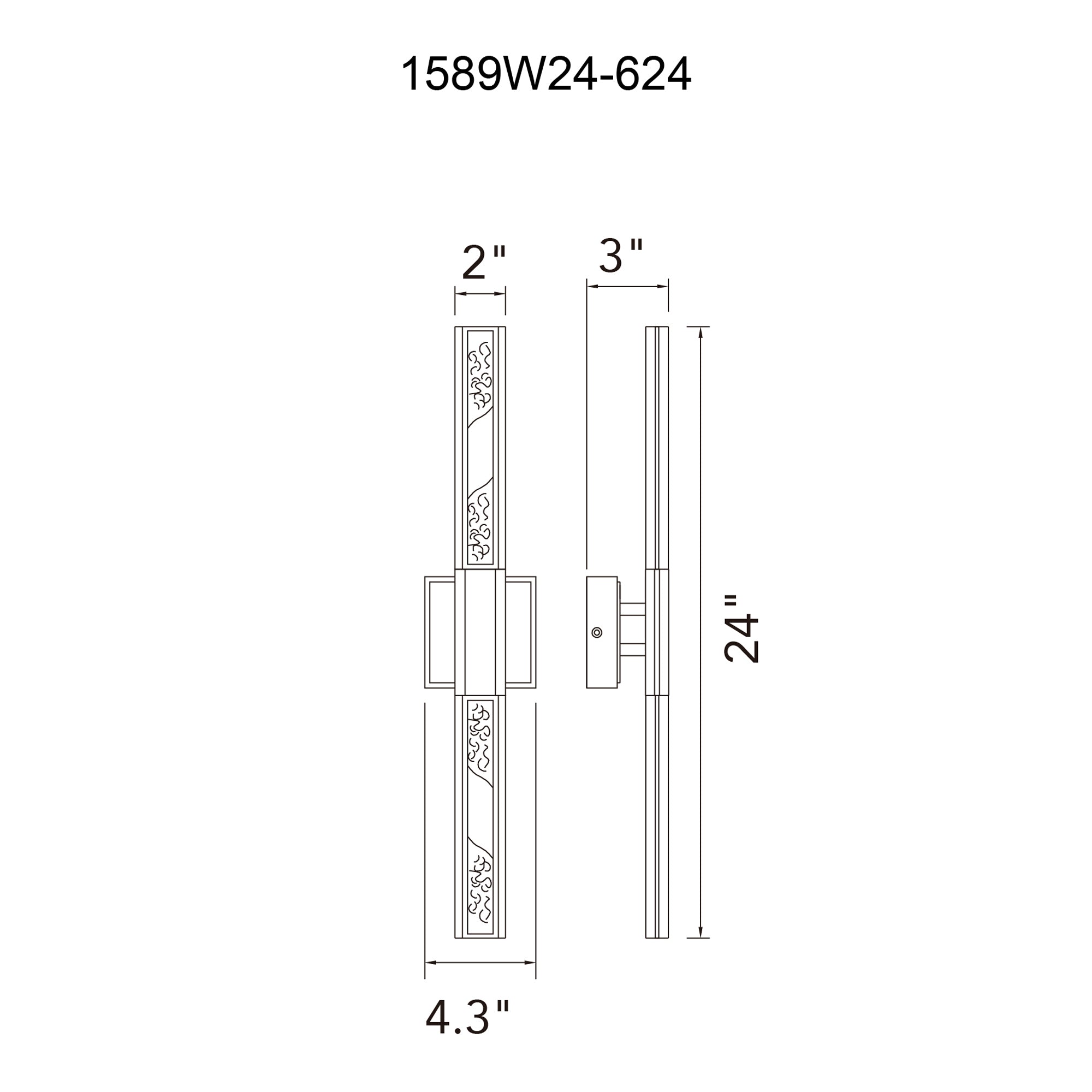 Greta Integrated LED 24in Brass Vanity Light with Handcrafted Glass - CWI Lighting